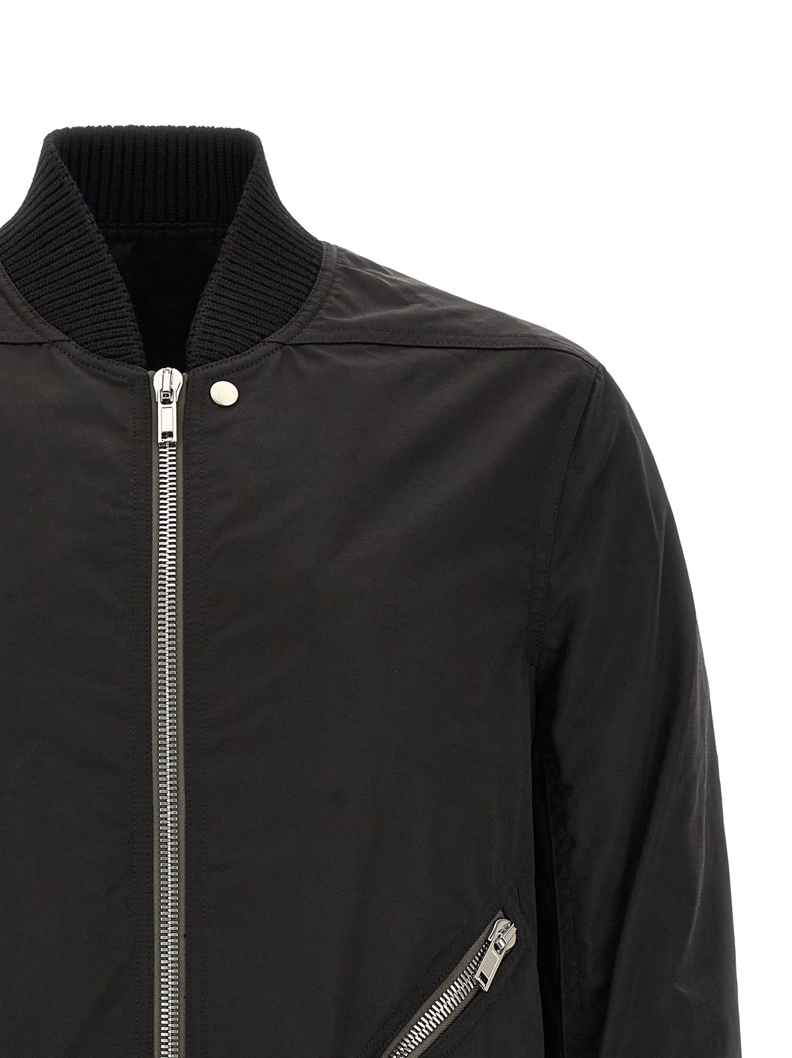 Rick Owens Black Nylon Bomber