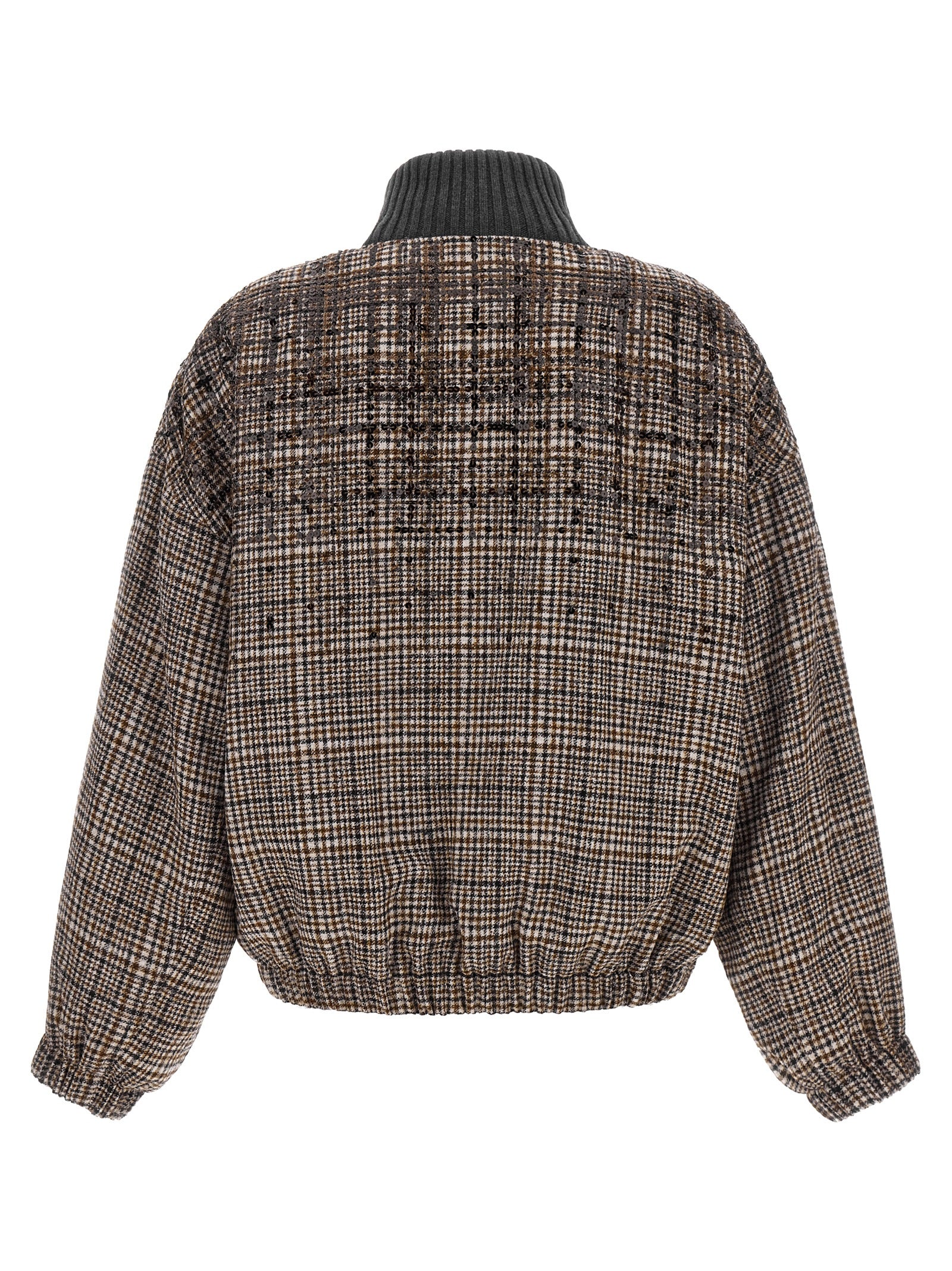 Brunello Cucinelli Brown Alpaca Leather Bomber