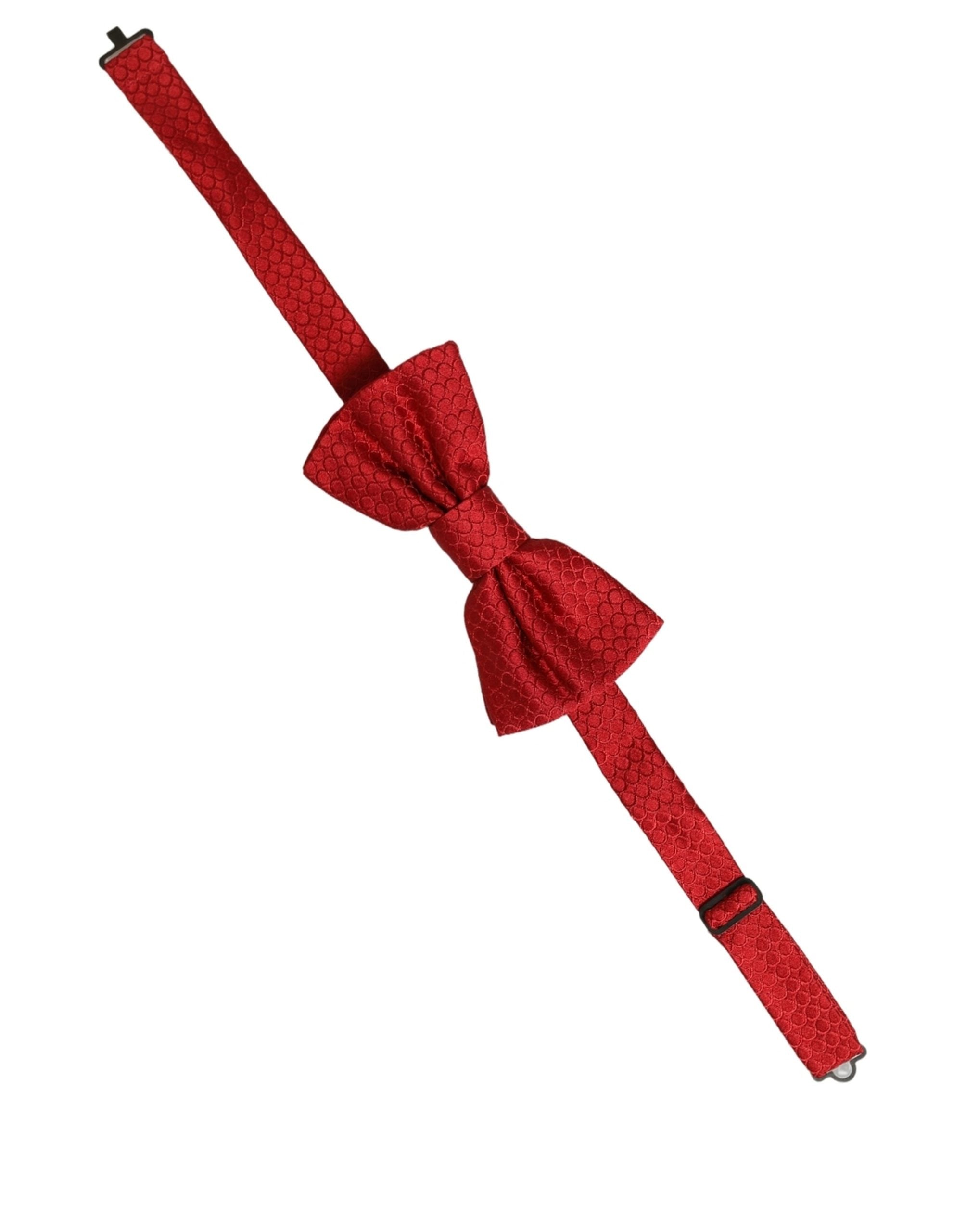 Dolce & Gabbana Men Red 100% Silk Adjustable Neck Papillon Bow Tie