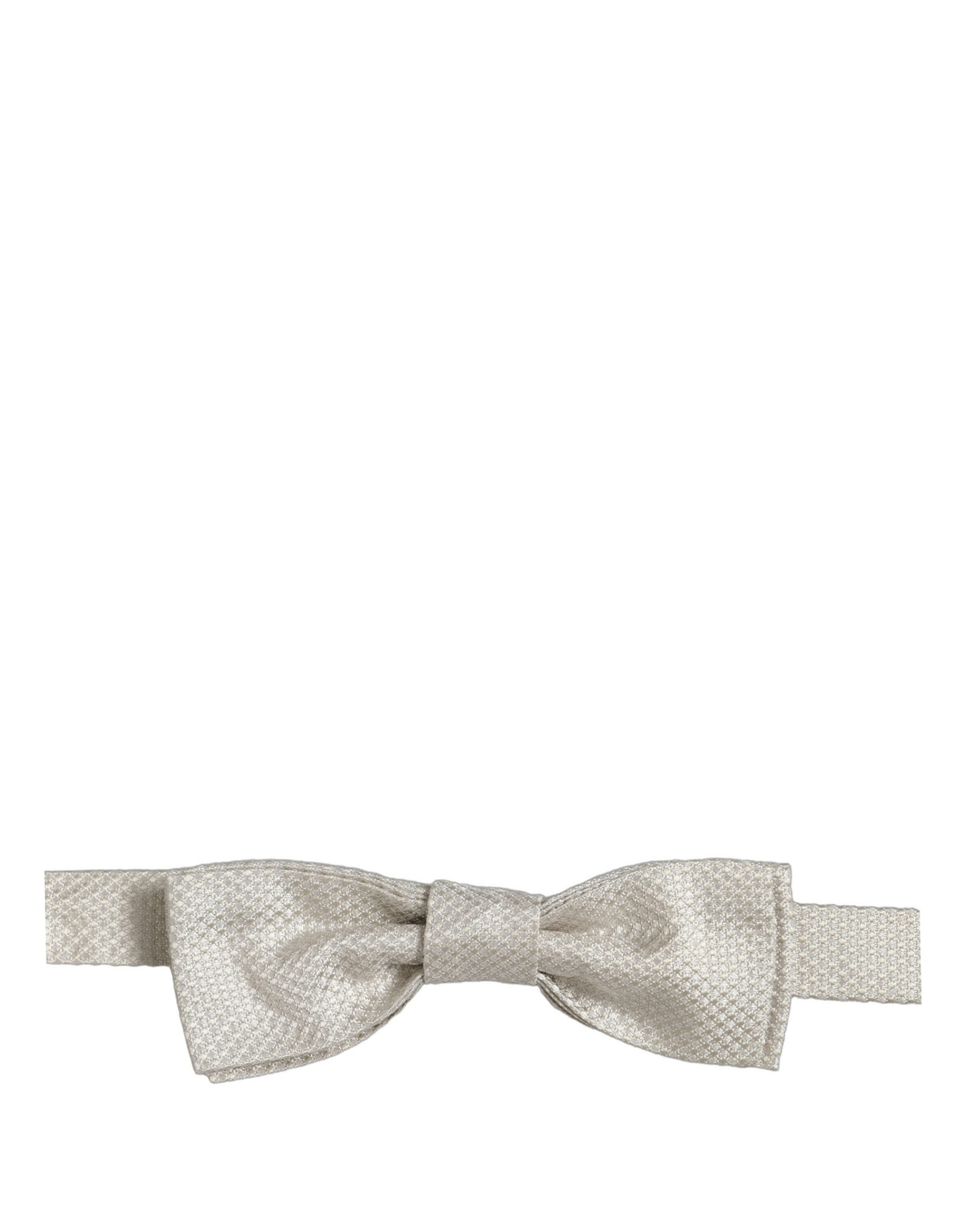 Dolce & Gabbana Men White 100% Silk Adjustable Neck Papillon Bow Tie
