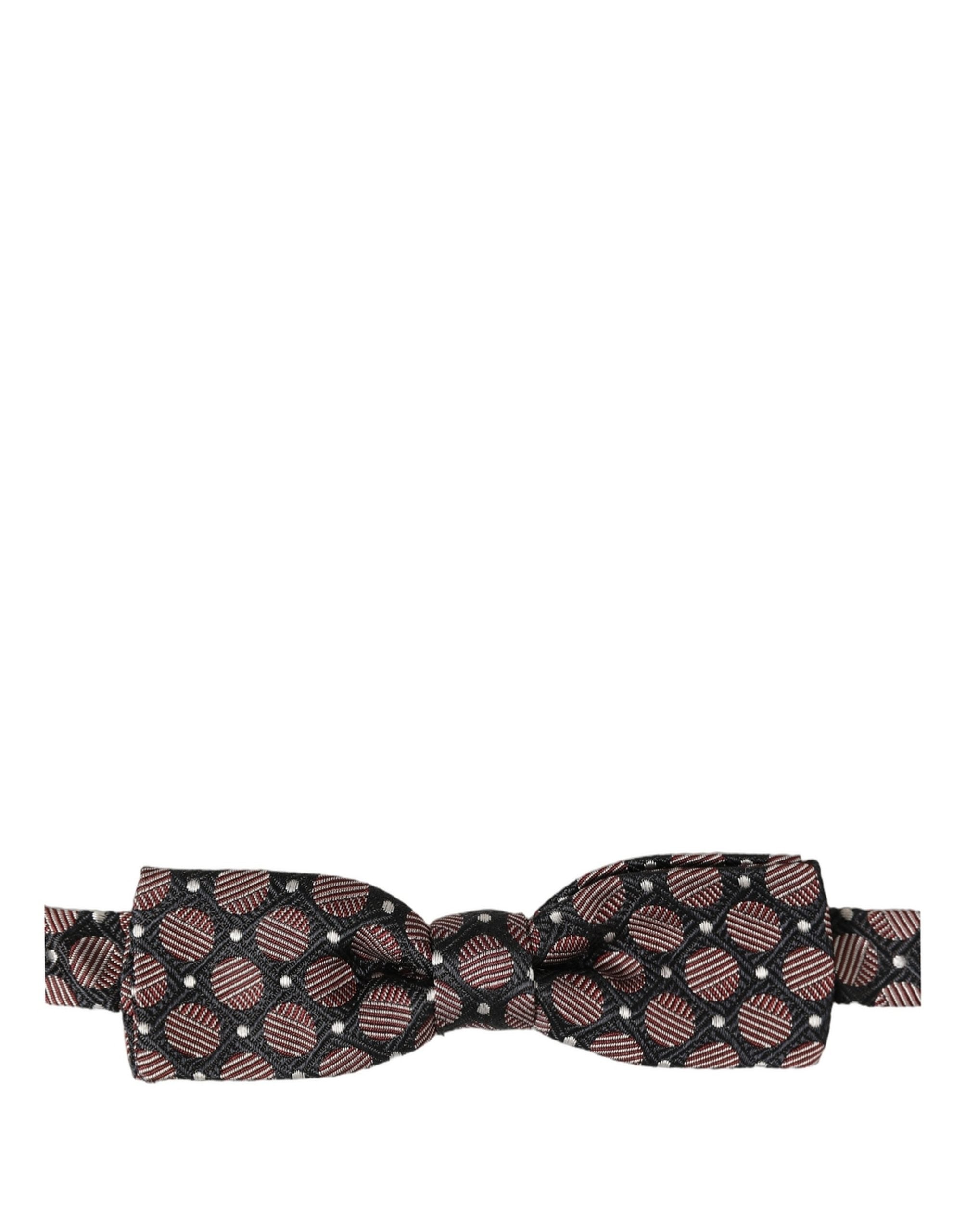 Dolce & Gabbana Multicolor Geometric Silk Adjustable Neck Papillon Bow Tie