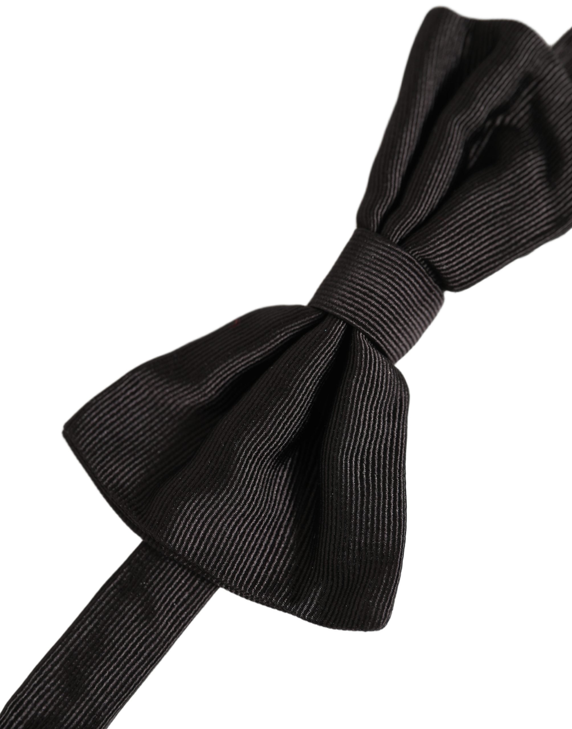 Dolce & Gabbana Men Black 100% Silk Adjustable Neck Papillon Bow Tie