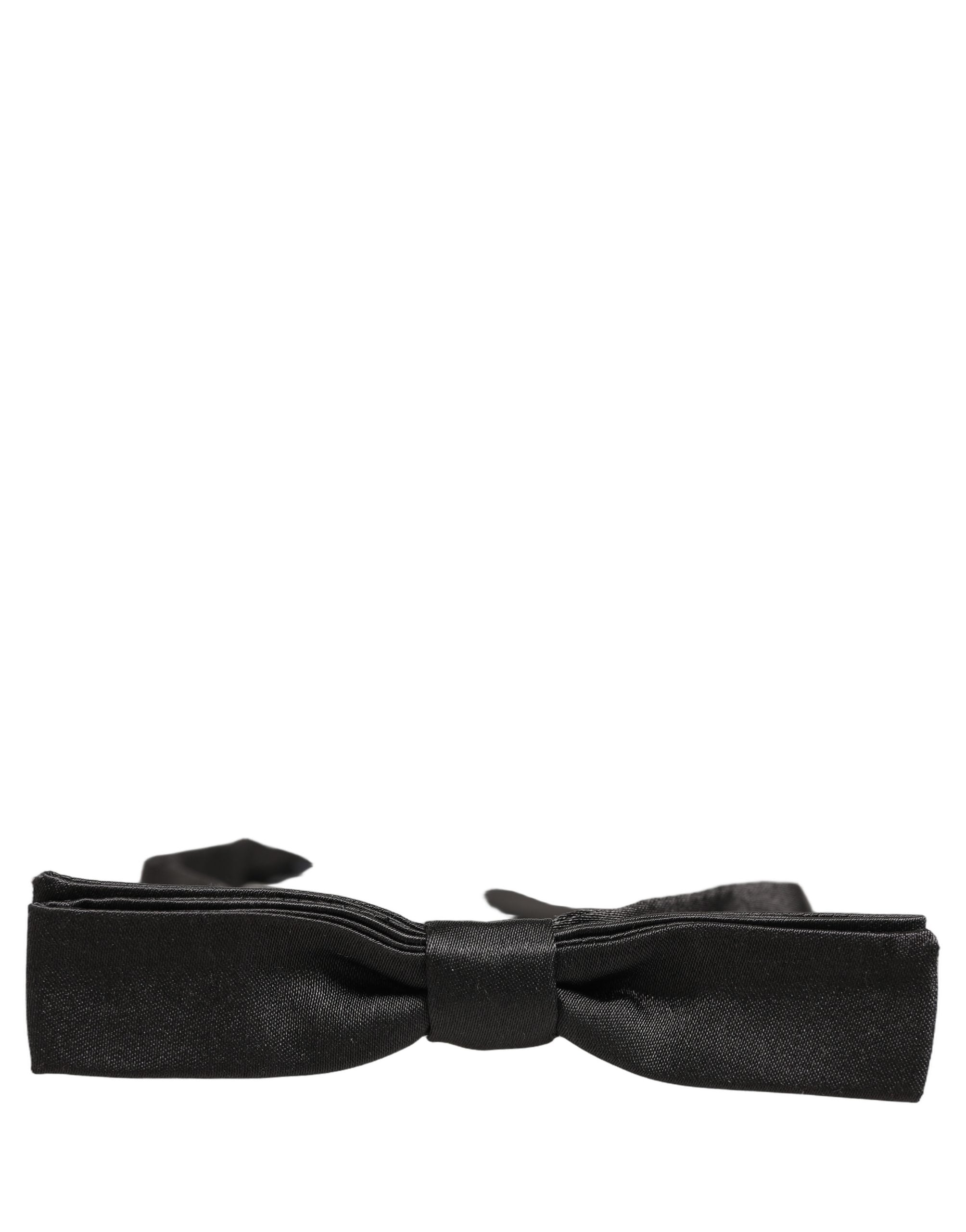 Dolce & Gabbana Men Black 100% Silk Adjustable Neck Papillon Bow Tie