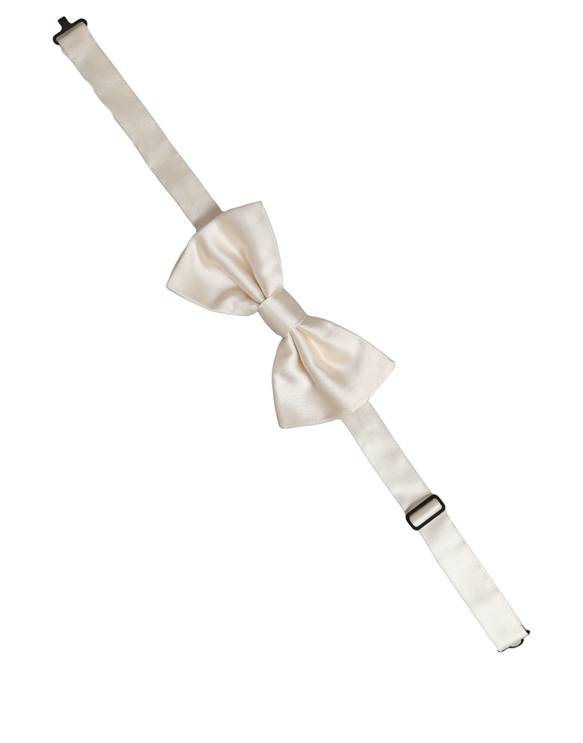 Dolce & Gabbana Men White 100% Silk Adjustable Neck Papillon Bow Tie