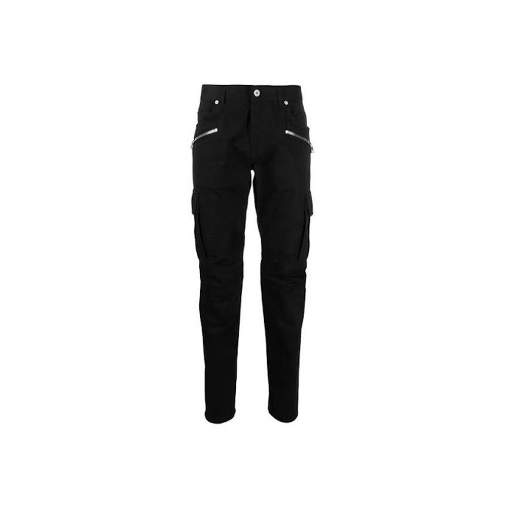Balmain Black Cotton Cargo Pants
