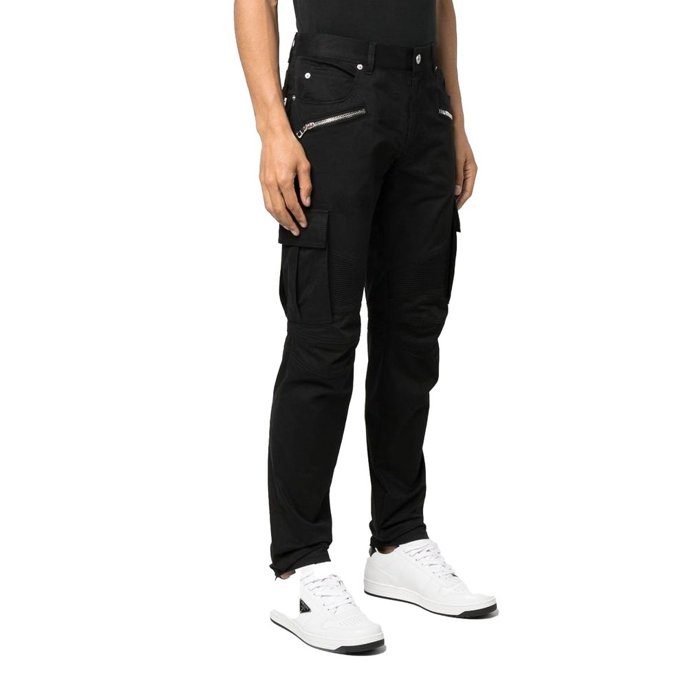 Balmain Black Cotton Cargo Pants