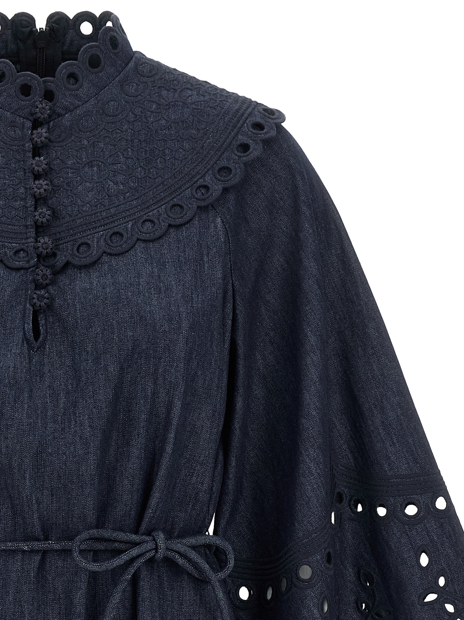 Zimmermann Blue Cotton Short Dress