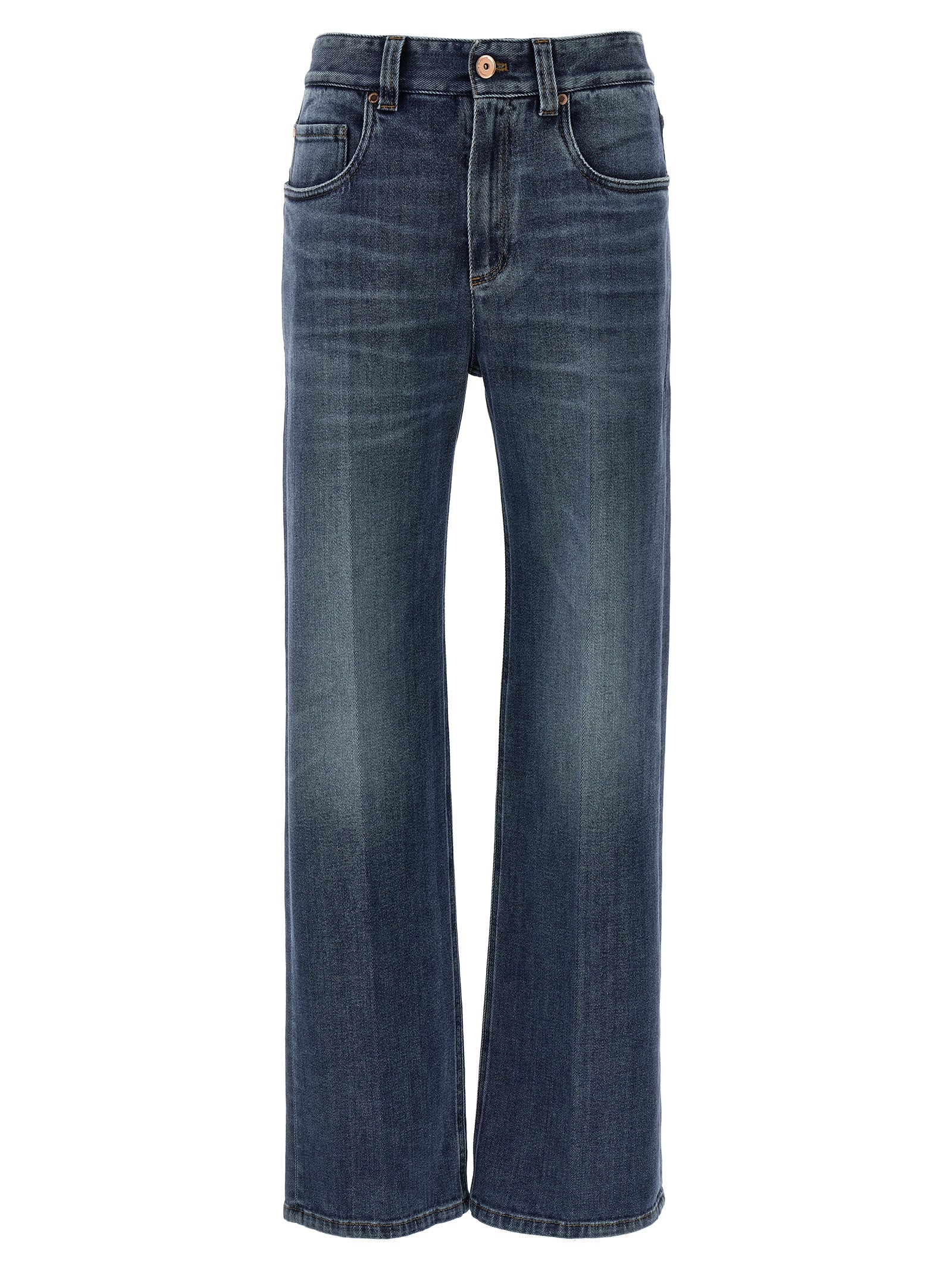 Brunello Cucinelli Blue Cotton Relaxed Fit Jeans