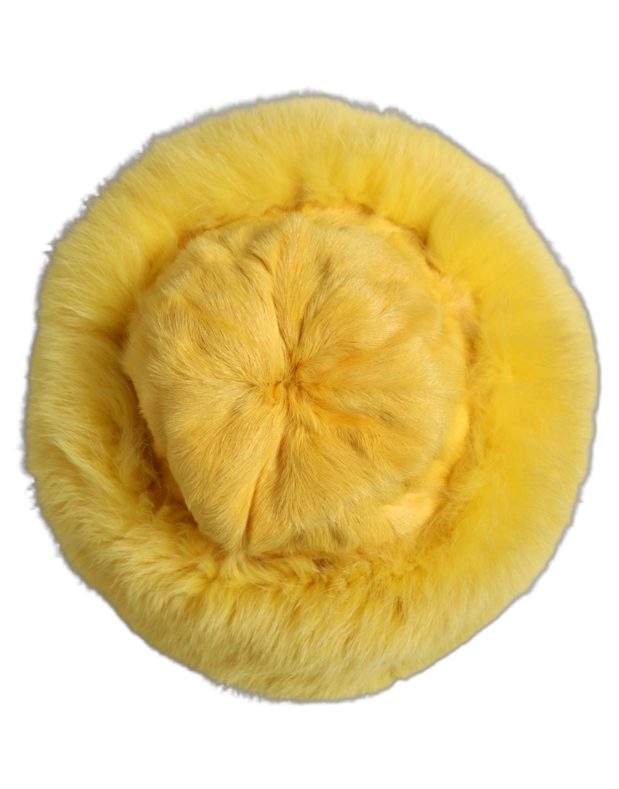 Dolce & Gabbana Yellow Fox Fur Womens Bucket Capello Hat