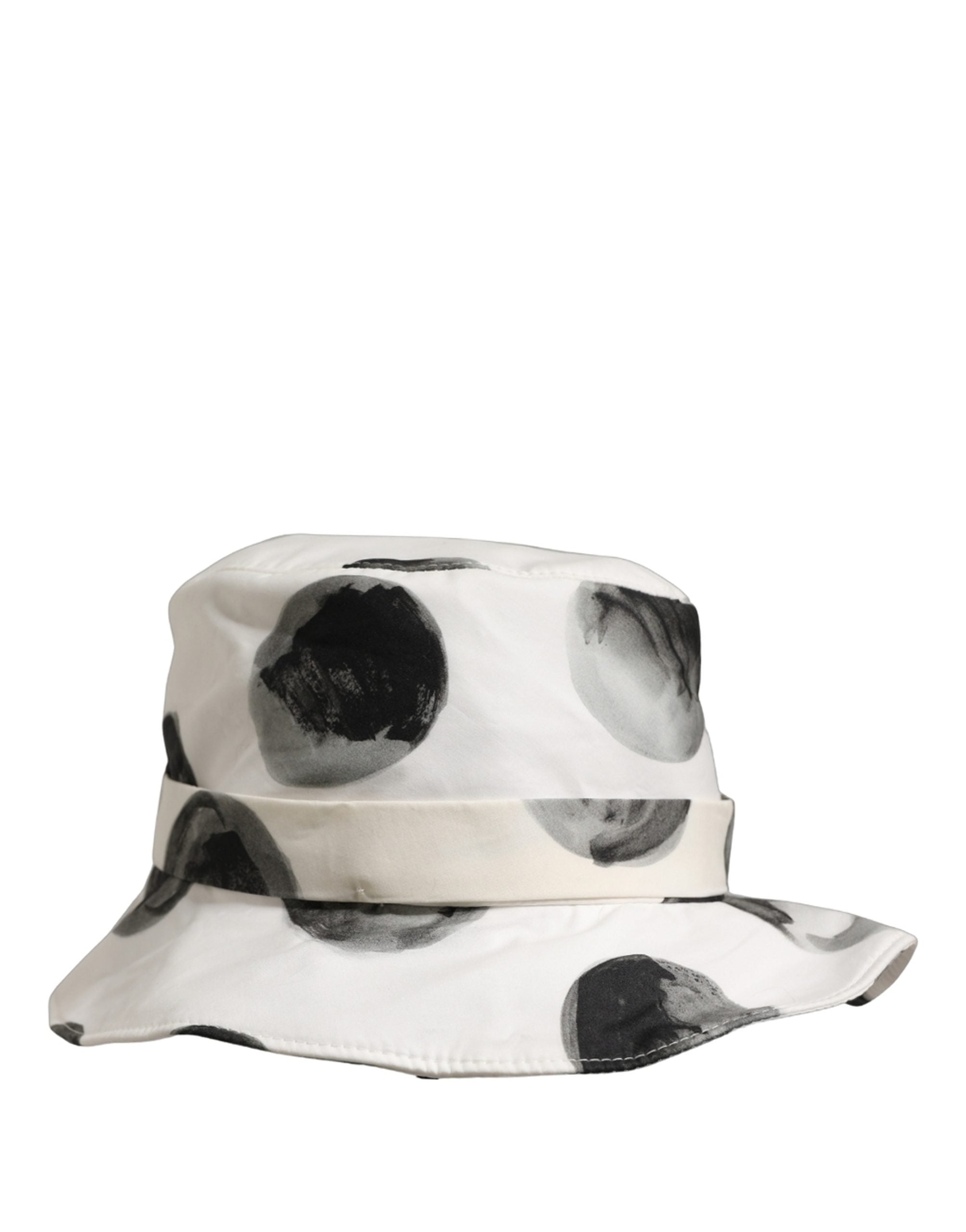 Dolce & Gabbana White Cotton Big Polka Dot Pattern Bucket Hat