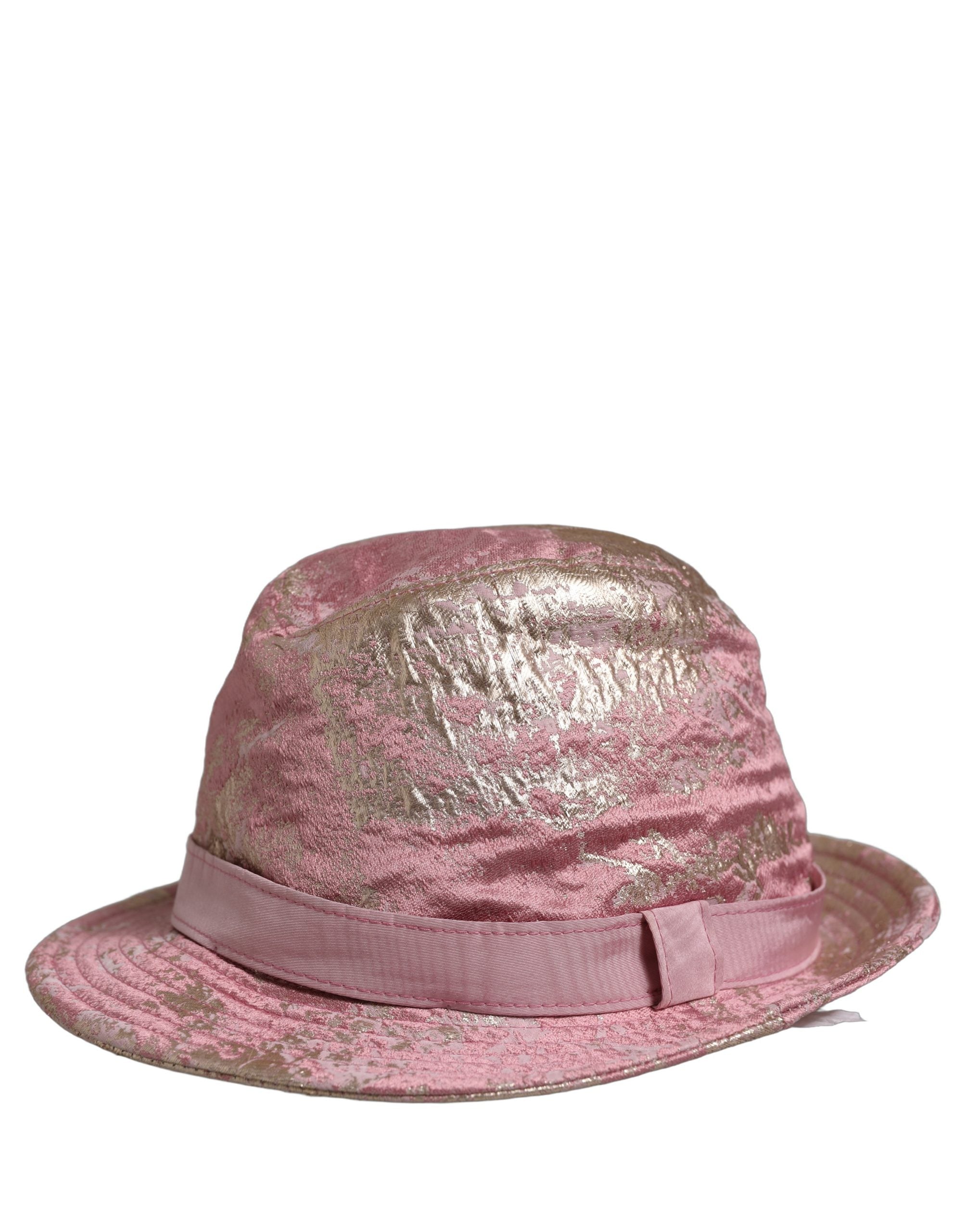 Dolce & Gabbana Pink Metallic Jacquard Pattern Bucket Capello Hat