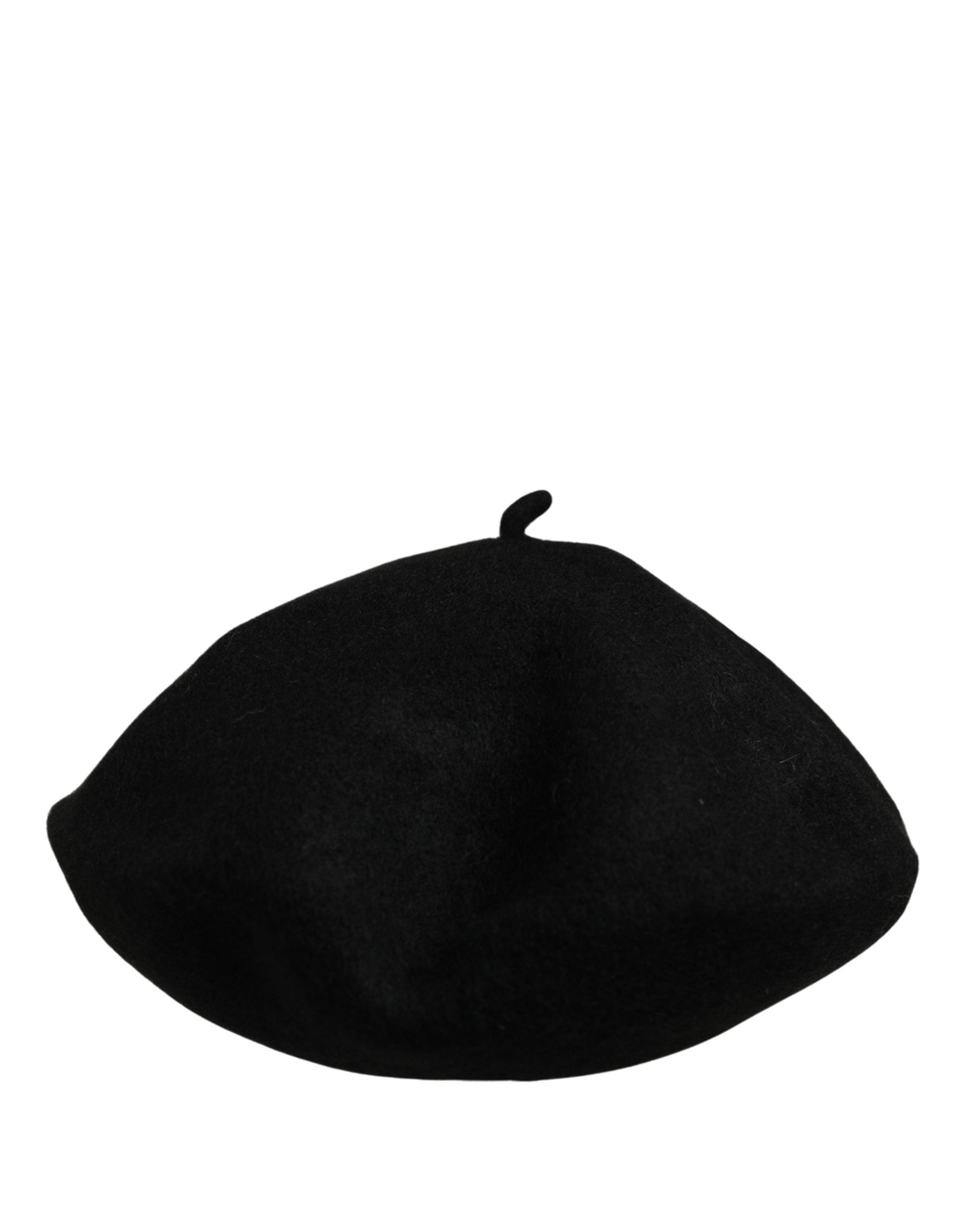 Dolce & Gabbana Black Wool French Style Beret Capello Hat