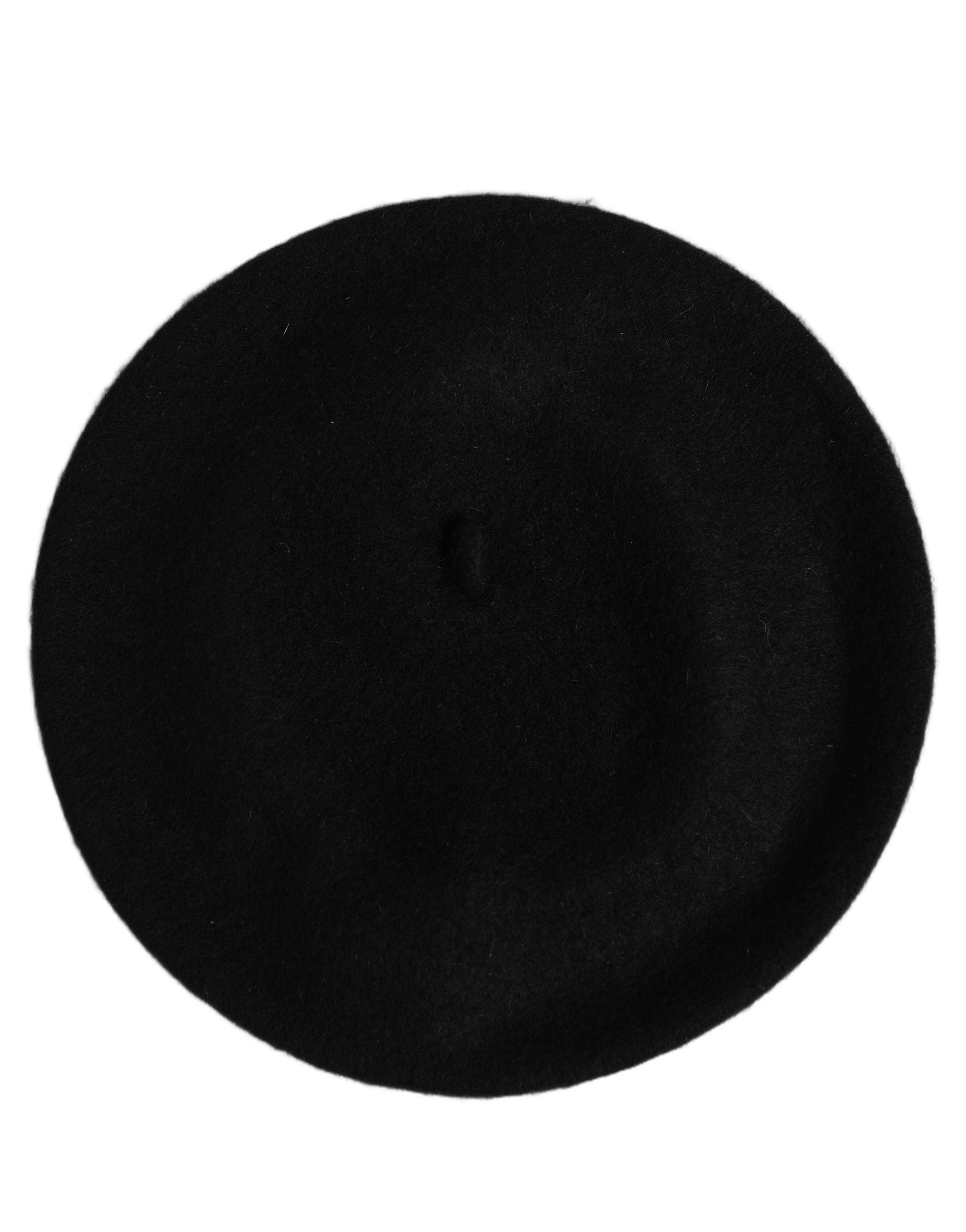 Dolce & Gabbana Black Wool French Style Beret Capello Hat