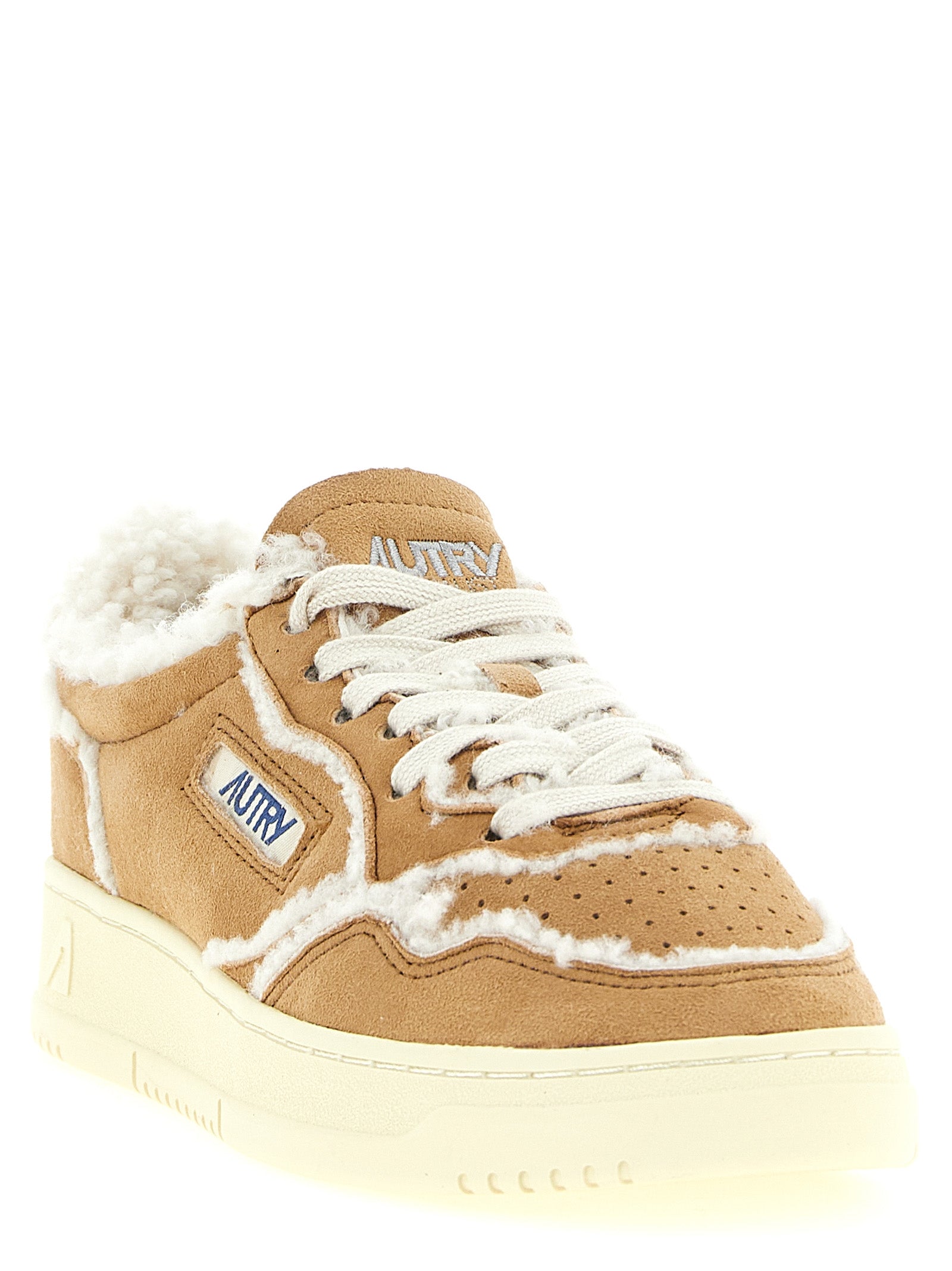 Autry Brown Lambskin Low Top Sneakers