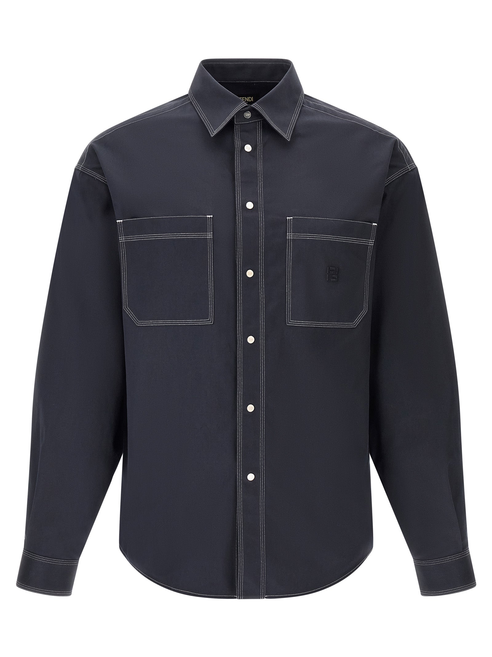 Fendi Blue Cotton Blouse