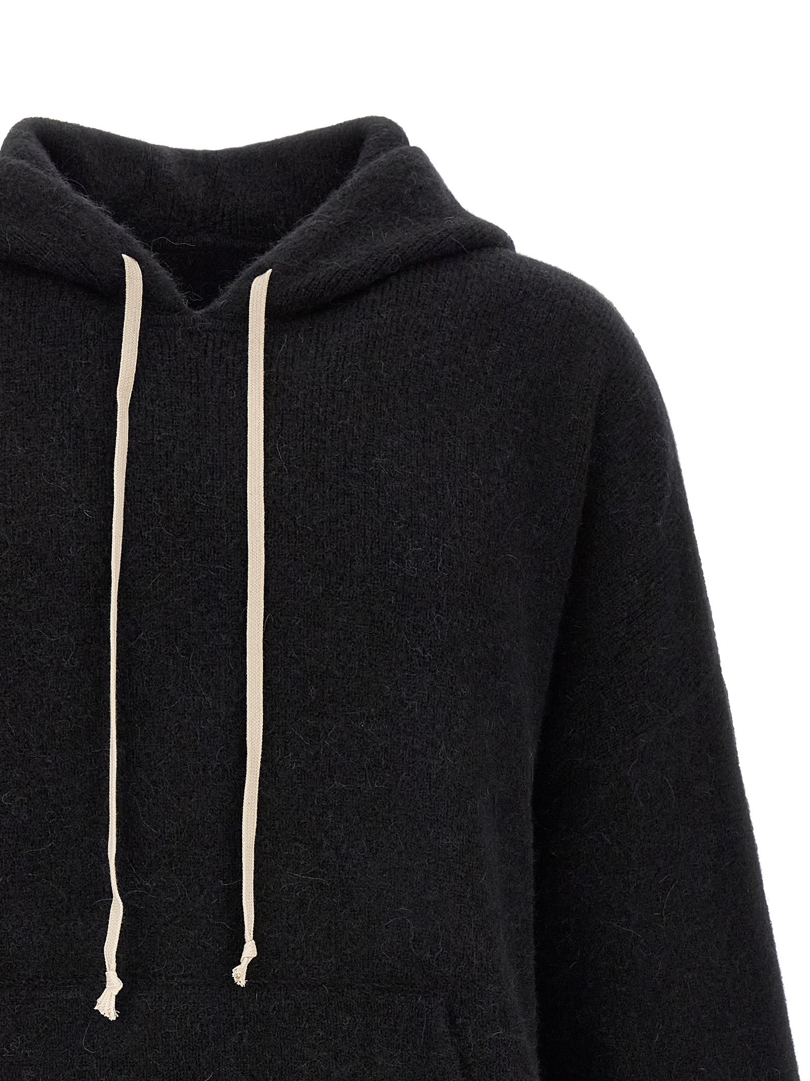 Rick Owens Black Marabou Sweatshirt