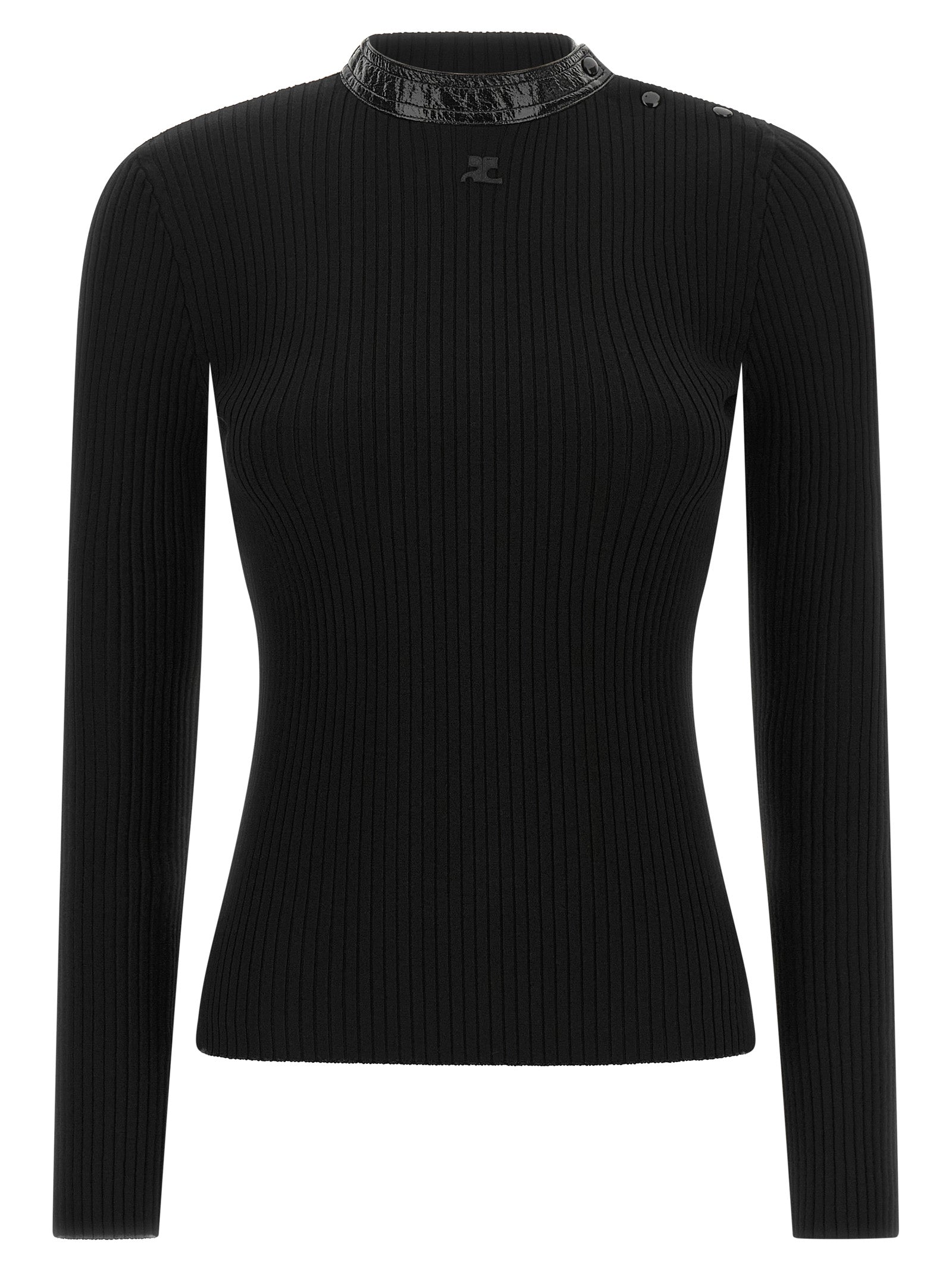 Courrèges Black Viscose Cardigan