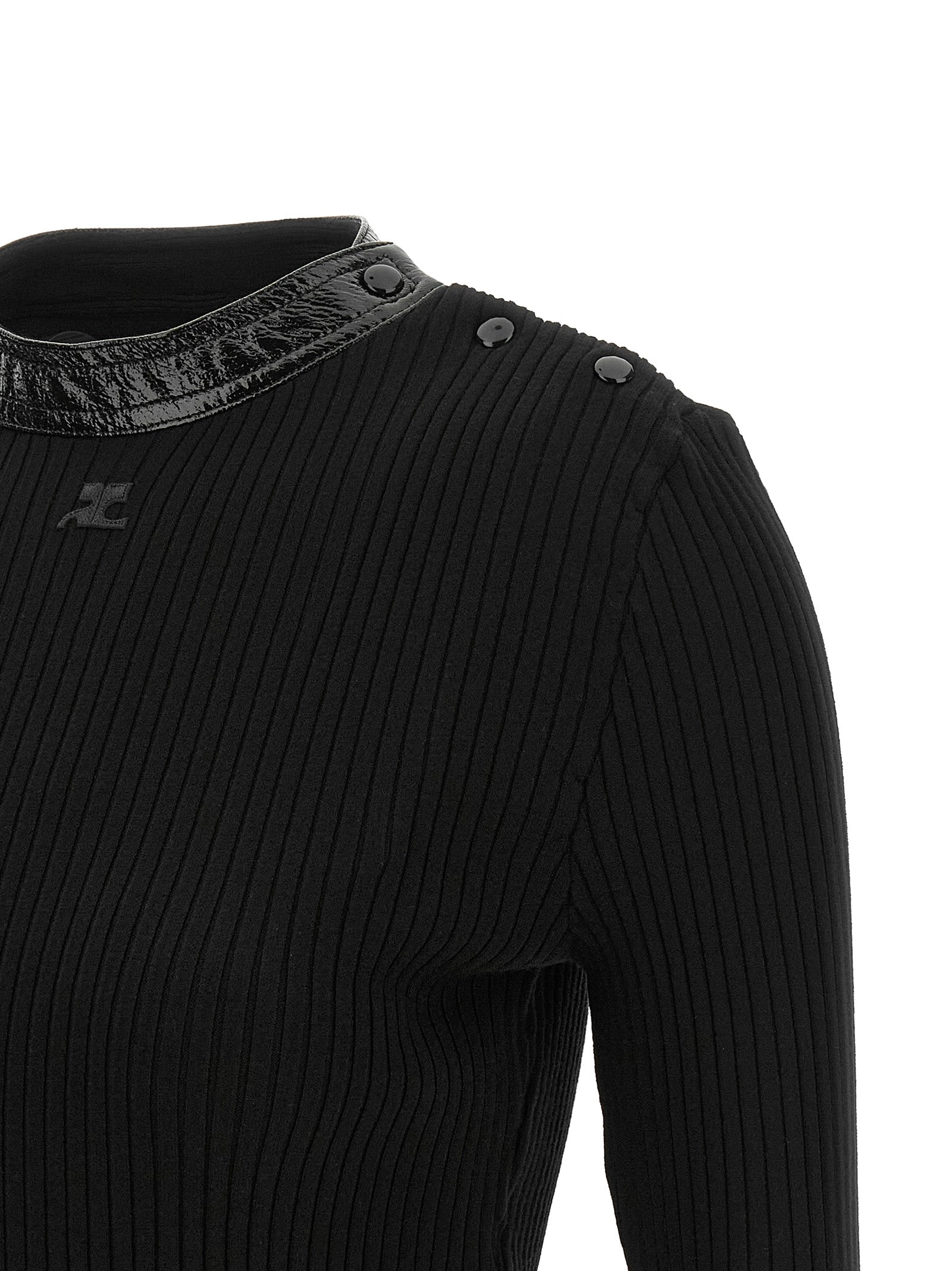 Courrèges Black Viscose Cardigan