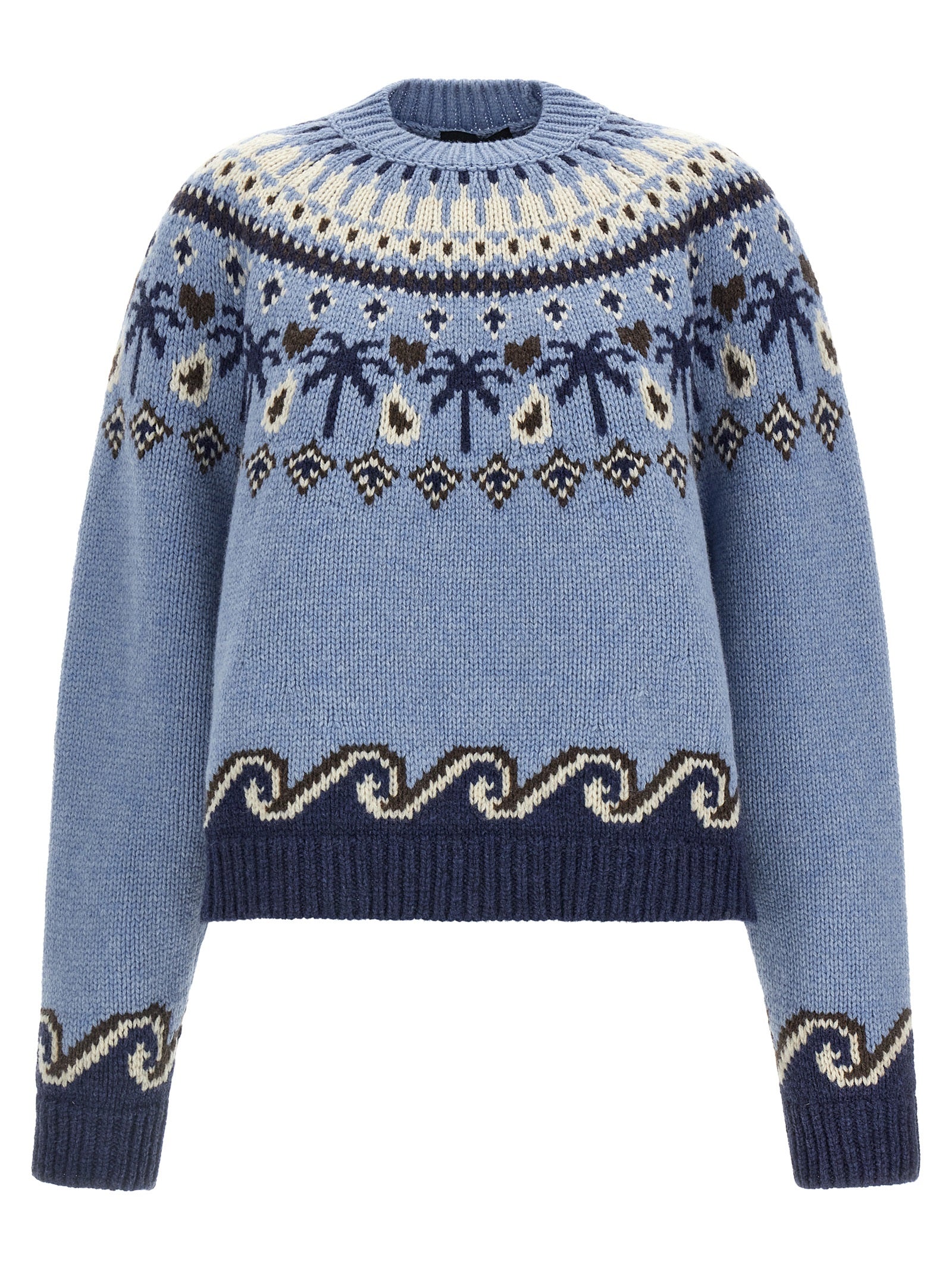 Alanui Blue Virgin Wool Cardigan