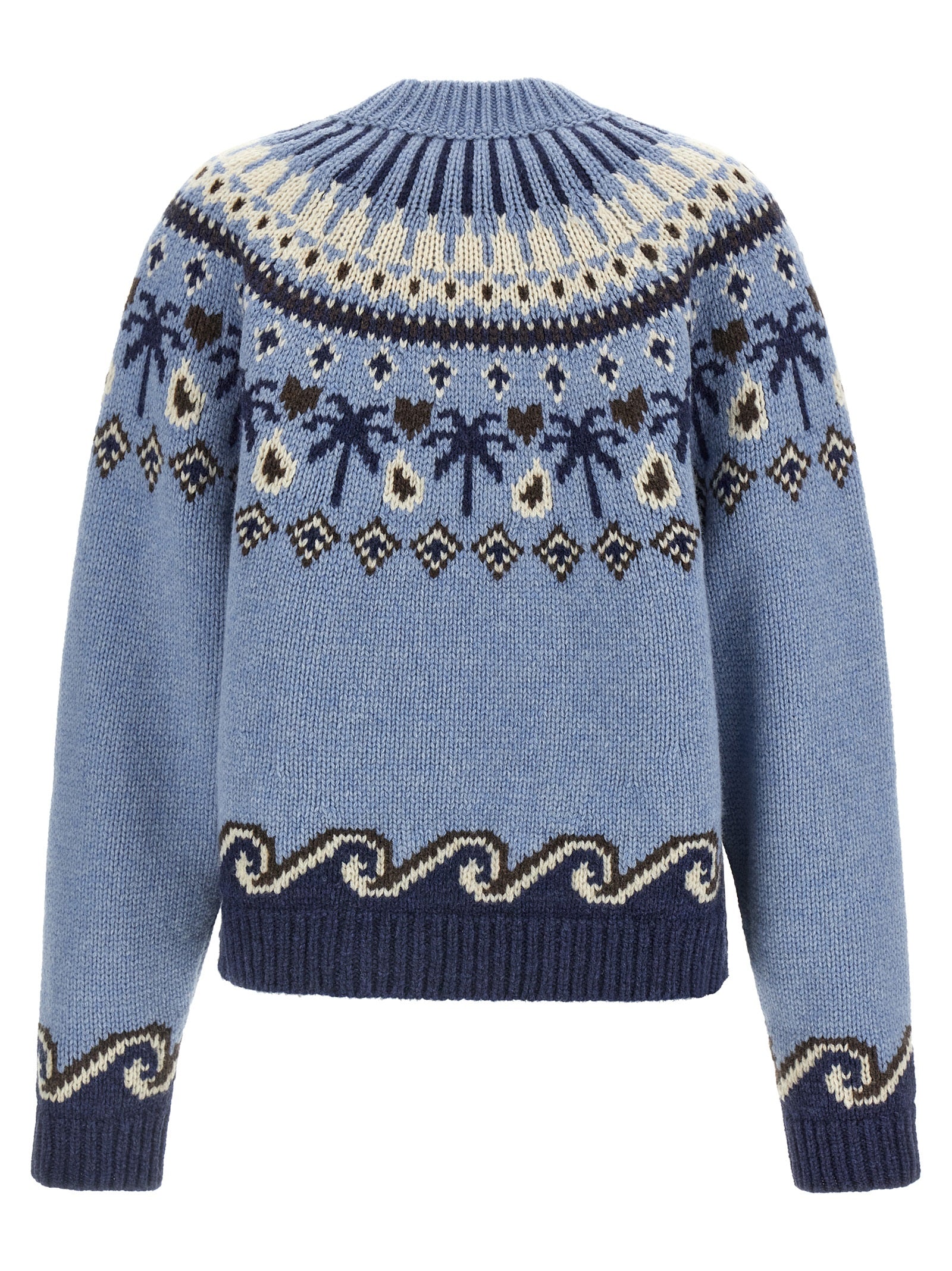 Alanui Blue Virgin Wool Cardigan