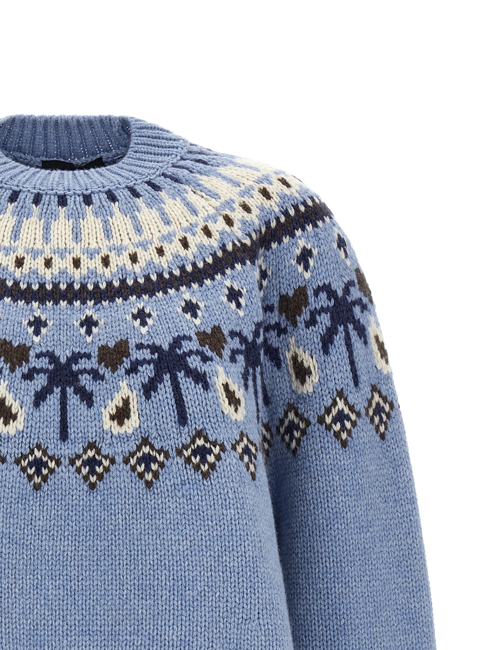 Alanui Blue Virgin Wool Cardigan