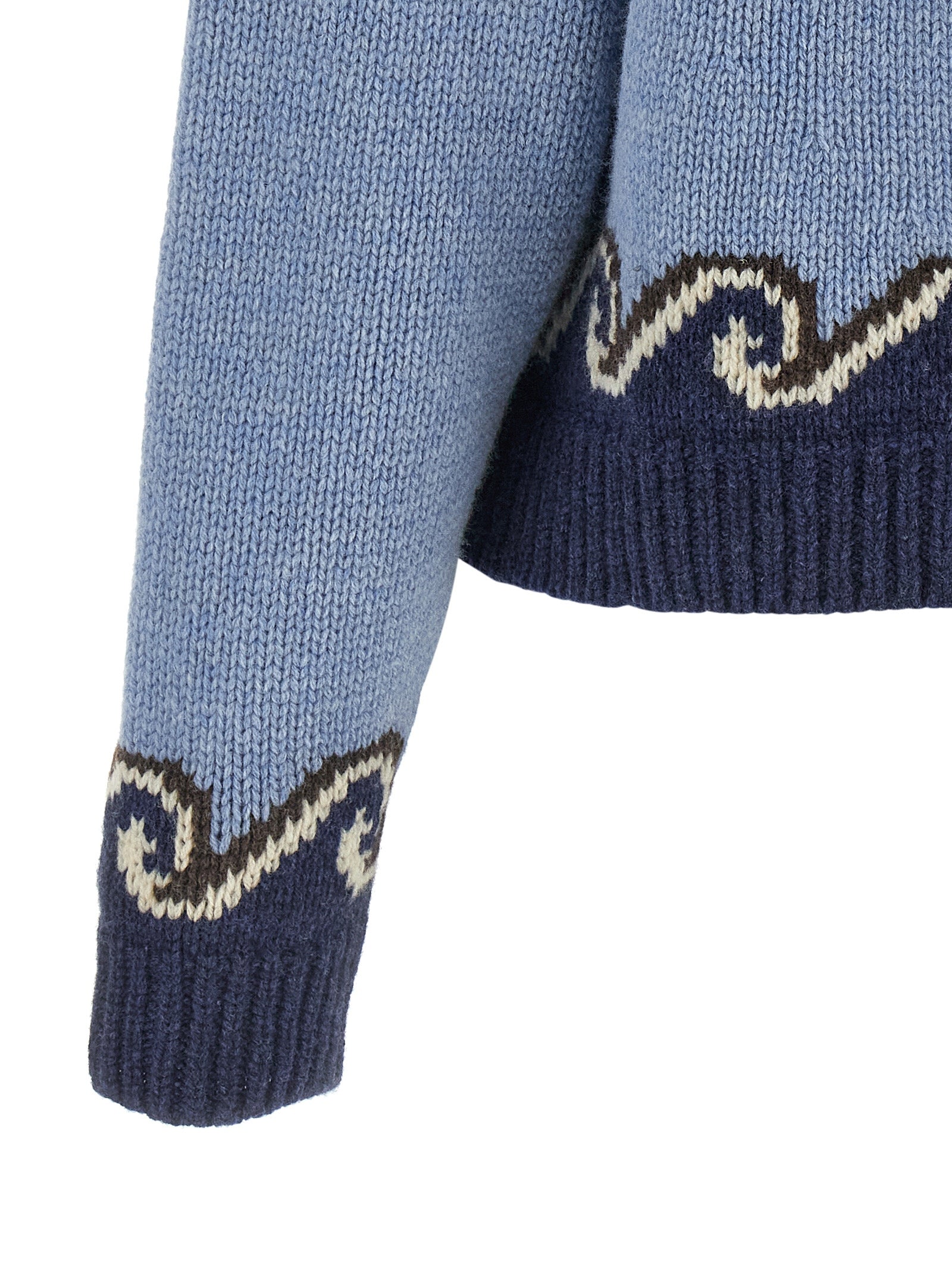 Alanui Blue Virgin Wool Cardigan