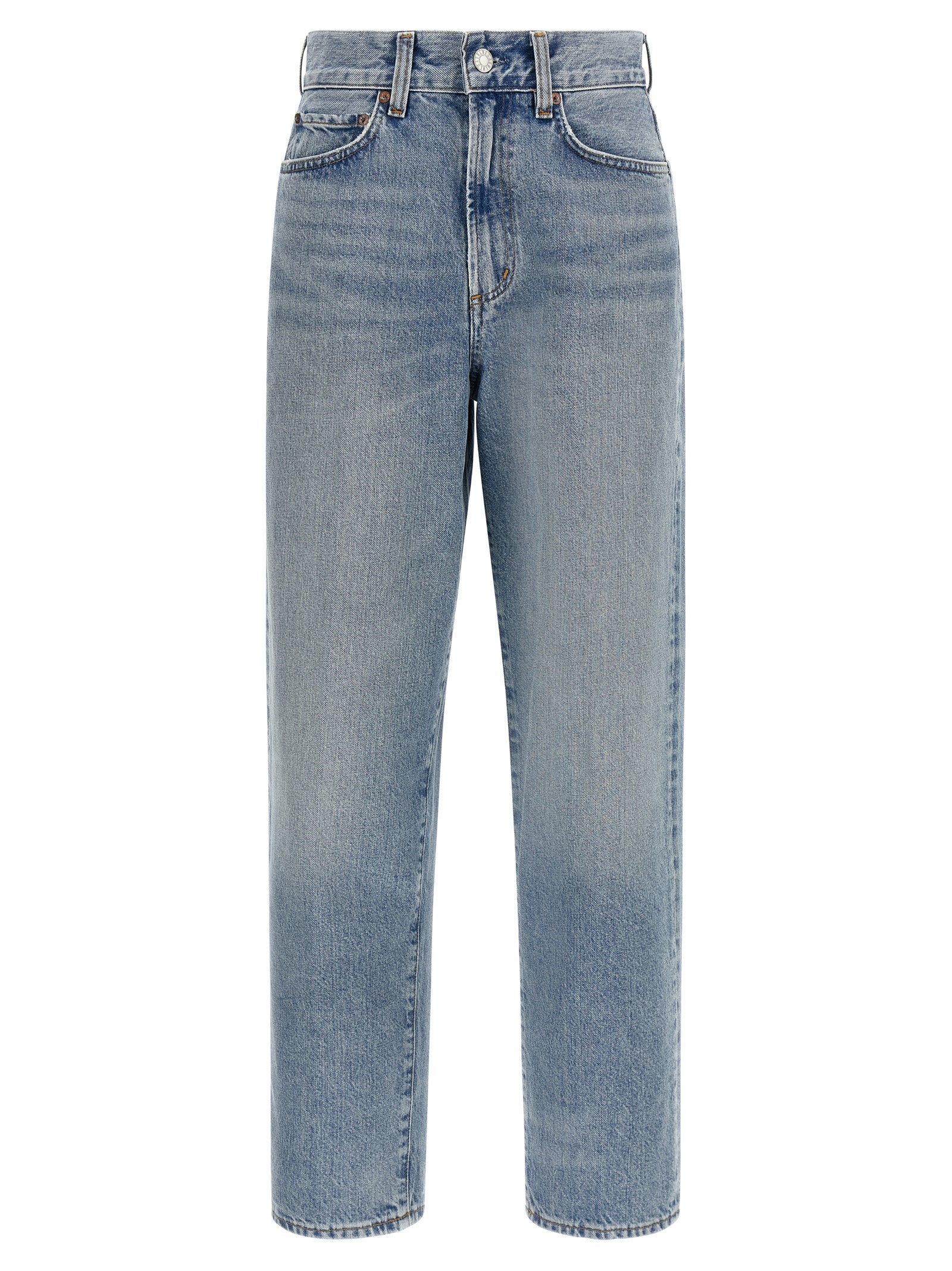 Agolde Blue Cotton Straight-Leg Jeans