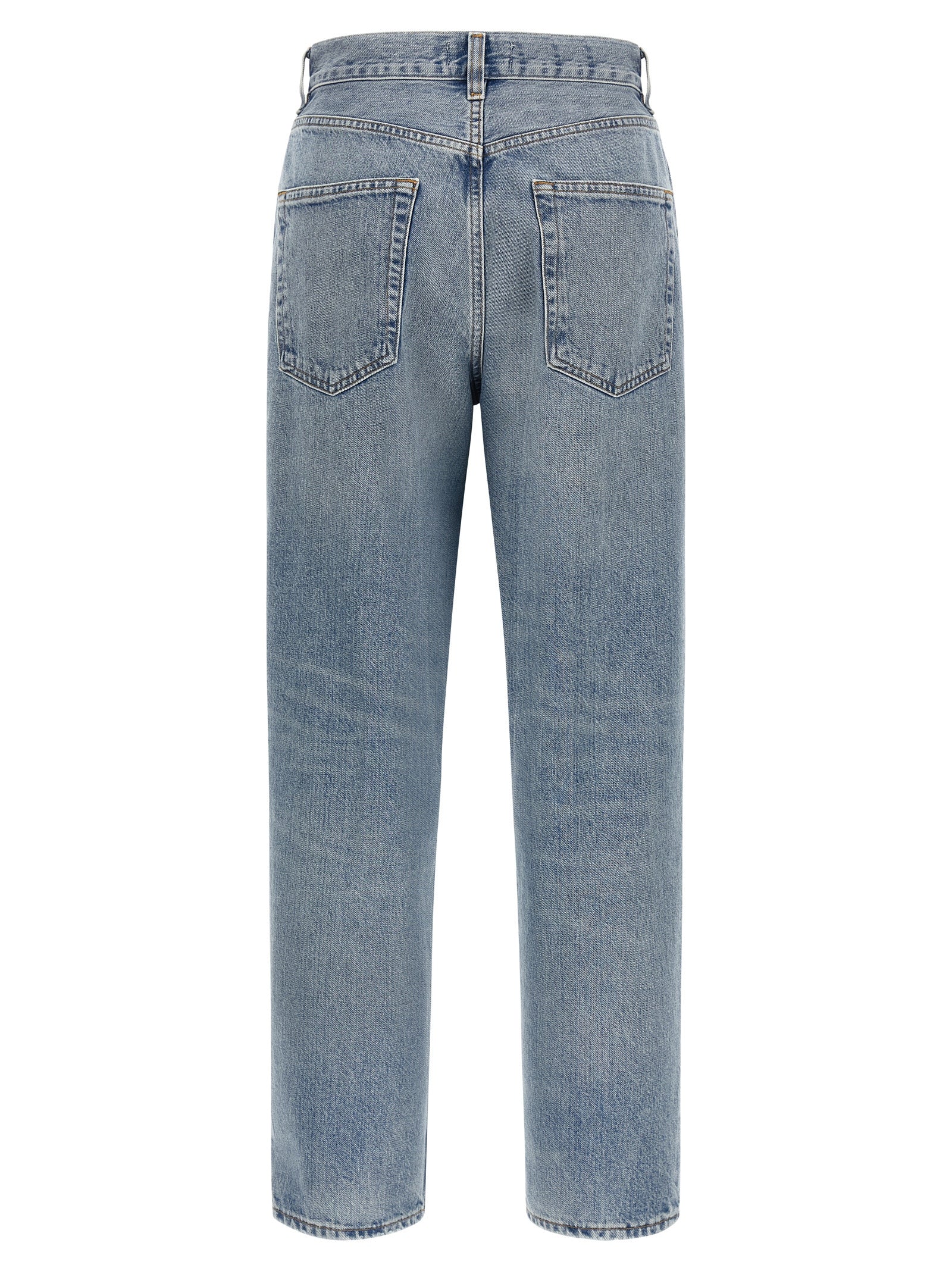 Agolde Blue Cotton Straight-Leg Jeans
