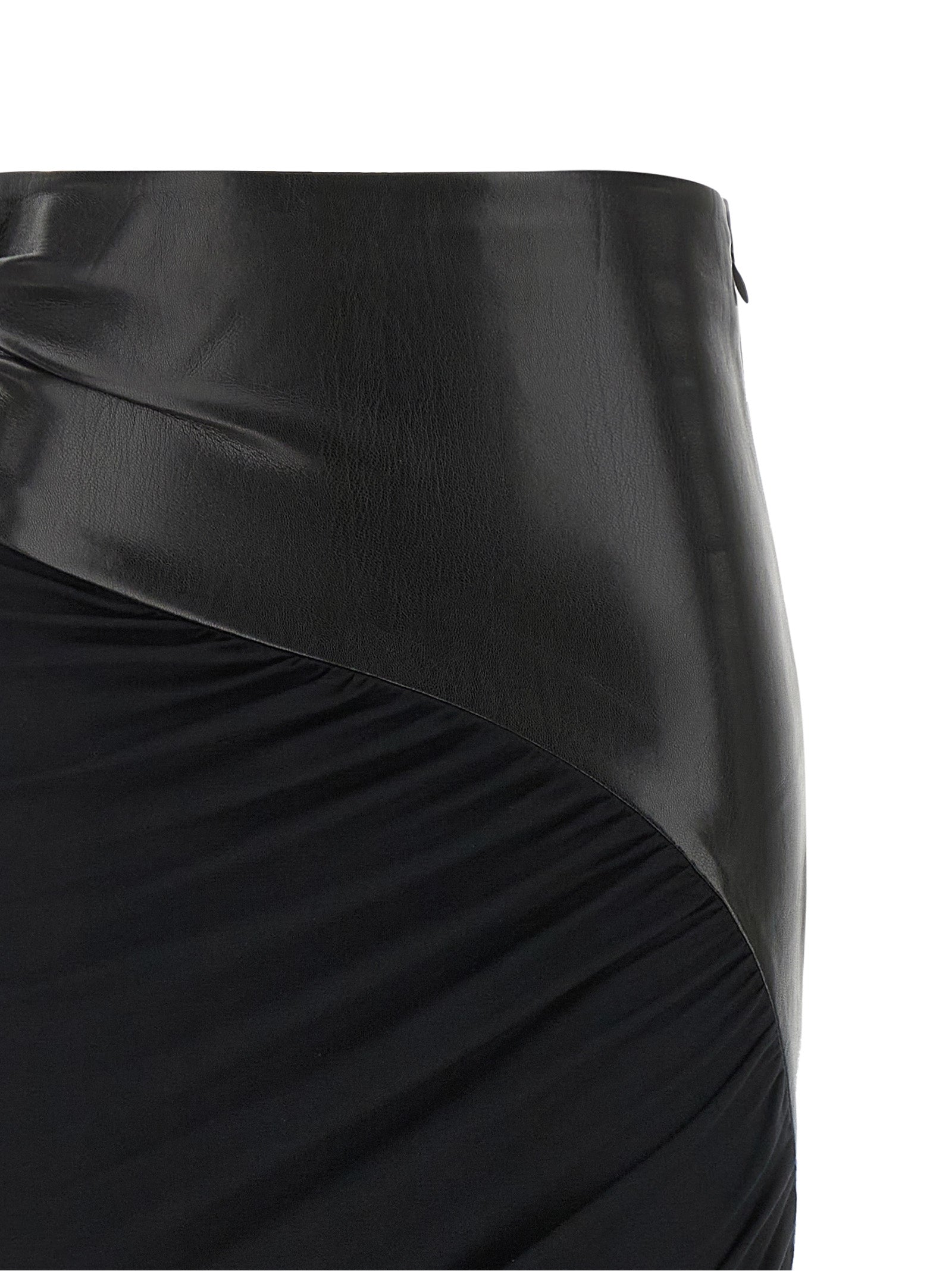 The Andamane Black Viscose Midi Skirt