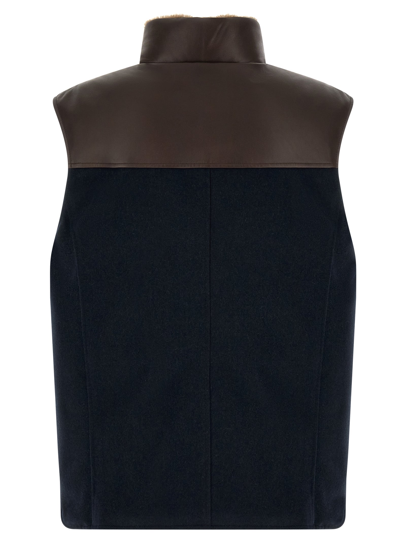 Brunello Cucinelli Blue Wool Sleeveless Jacket