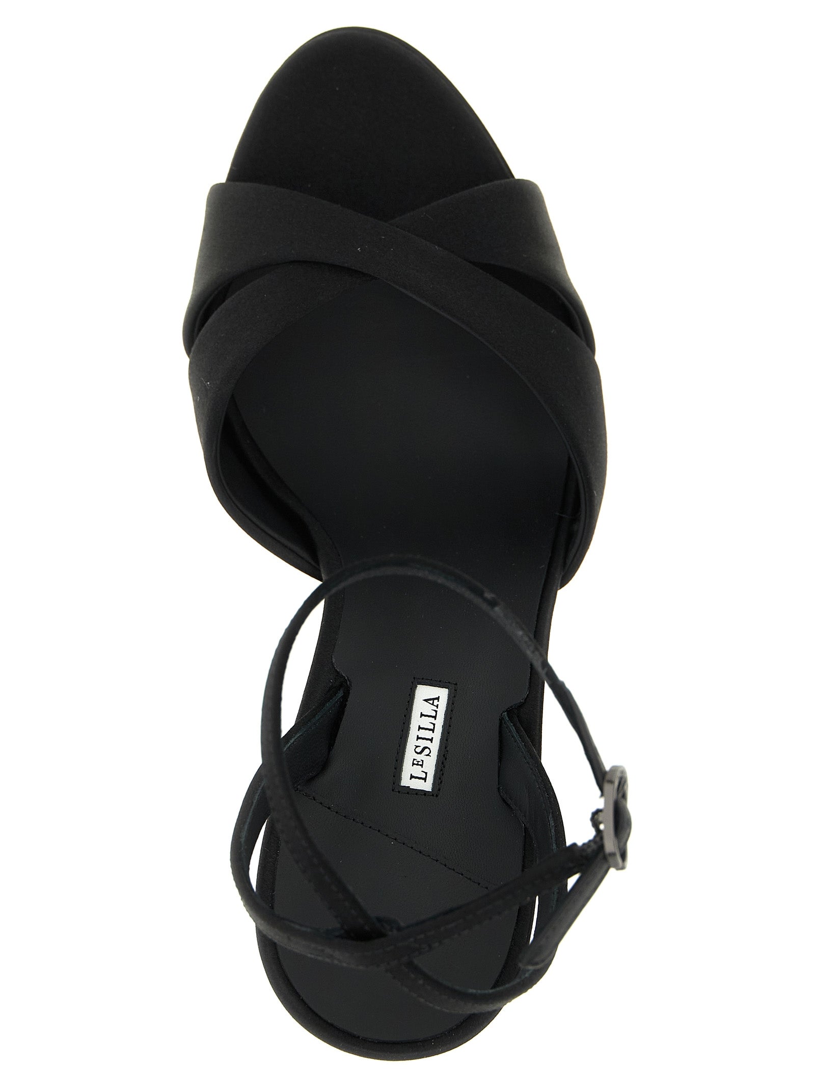 LE SILLA Black Viscose Stiletto Heel Sandals