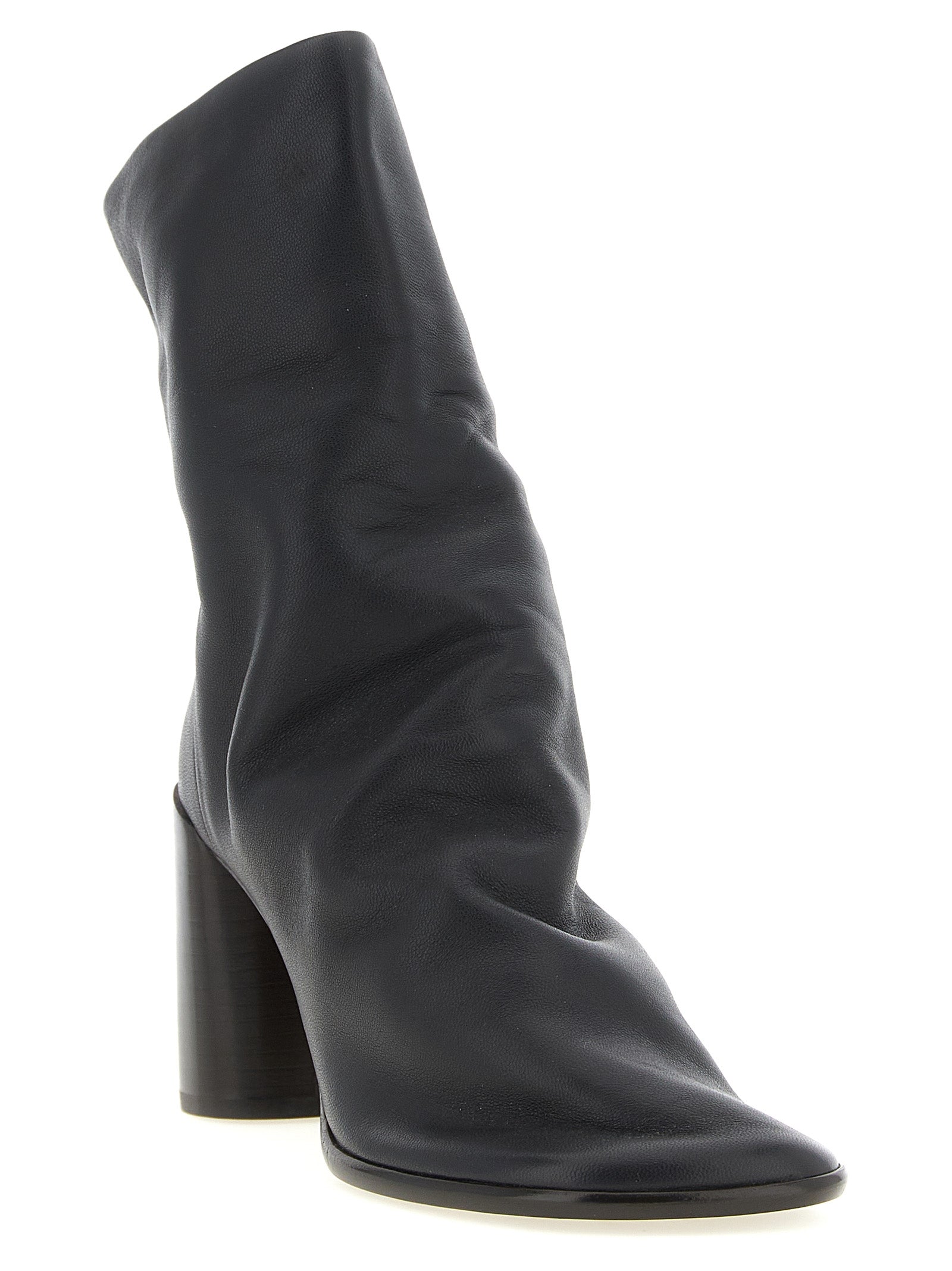 Lemaire Brown Lamb Leather Ankle Boots