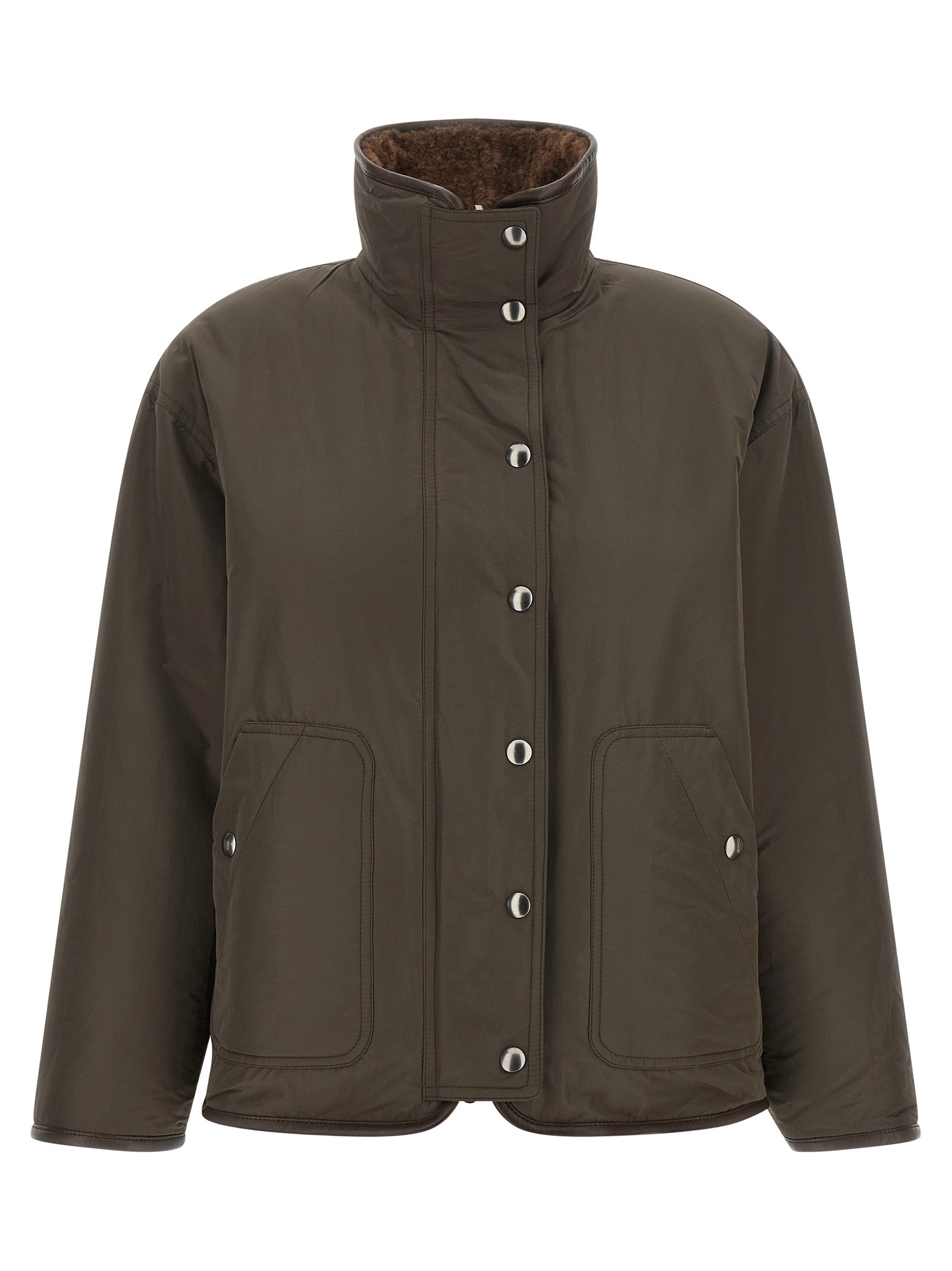 Brunello Cucinelli Brown Lamb Leather Biker Jacket