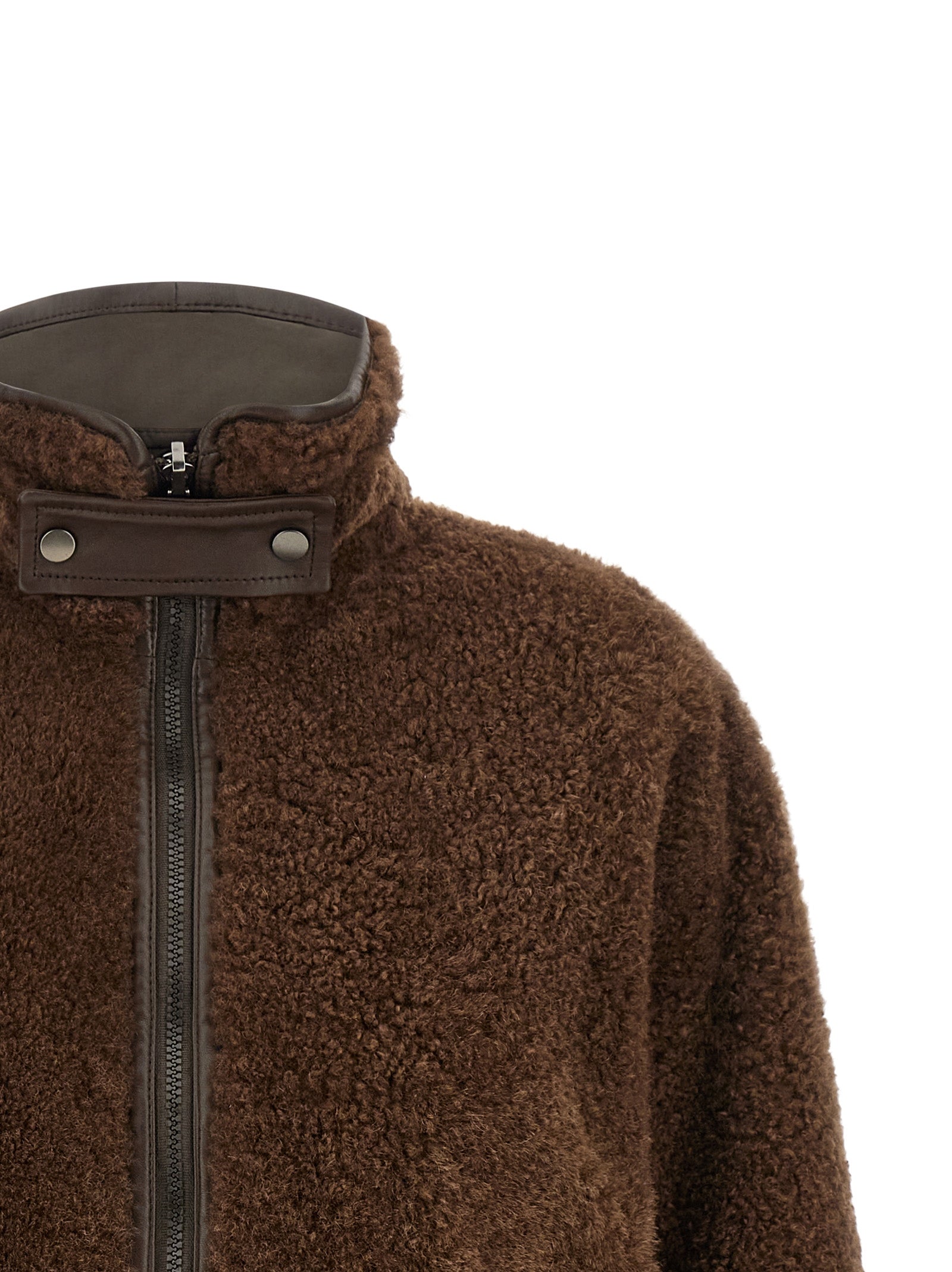Brunello Cucinelli Brown Lamb Leather Biker Jacket