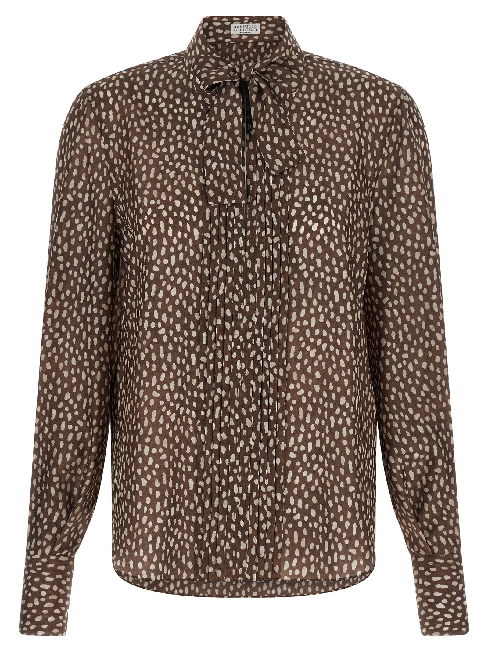 Brunello Cucinelli Brown Silk Blouse