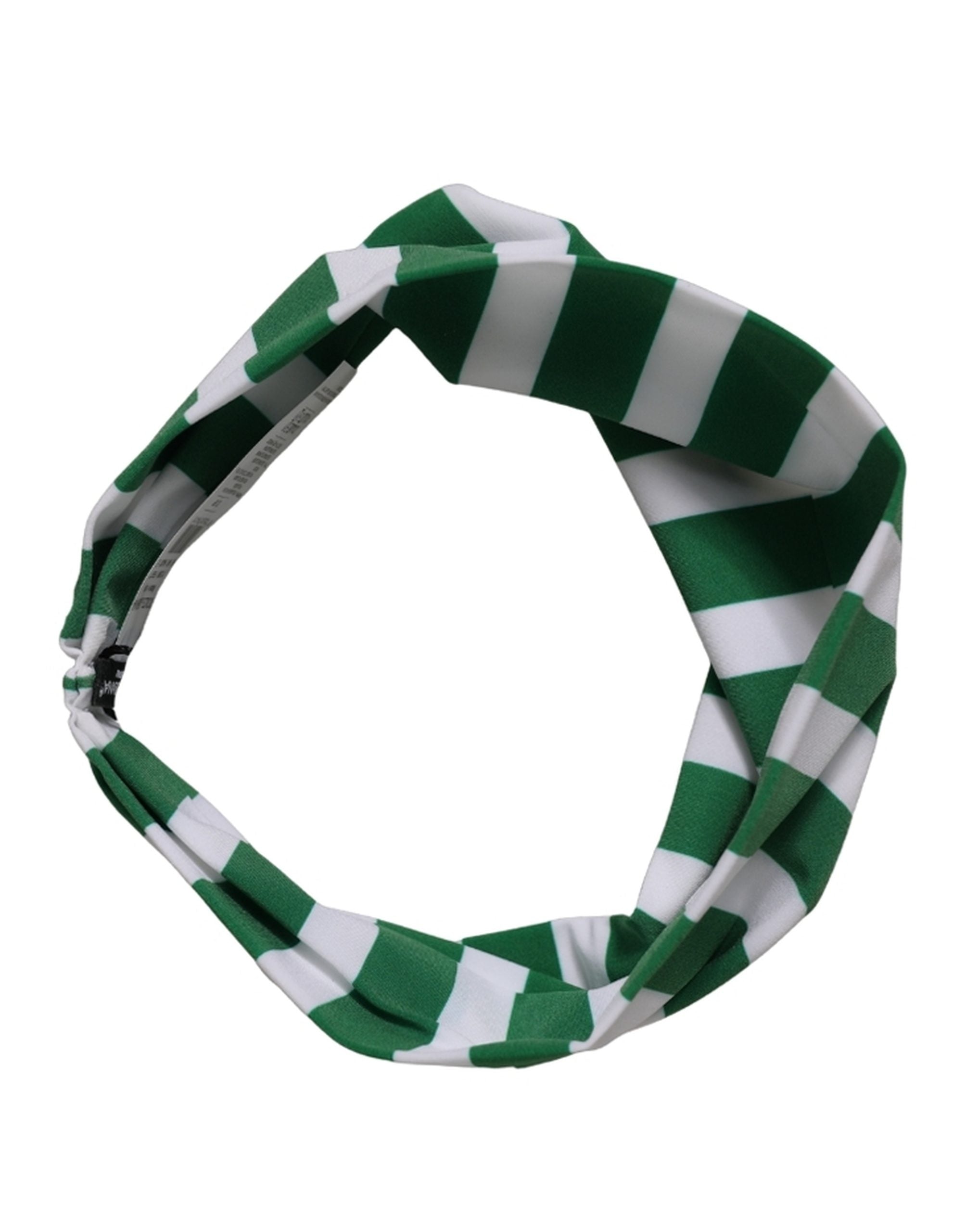 Dolce & Gabbana Green White Stripes Nylon Head Wrap One Size Headband
