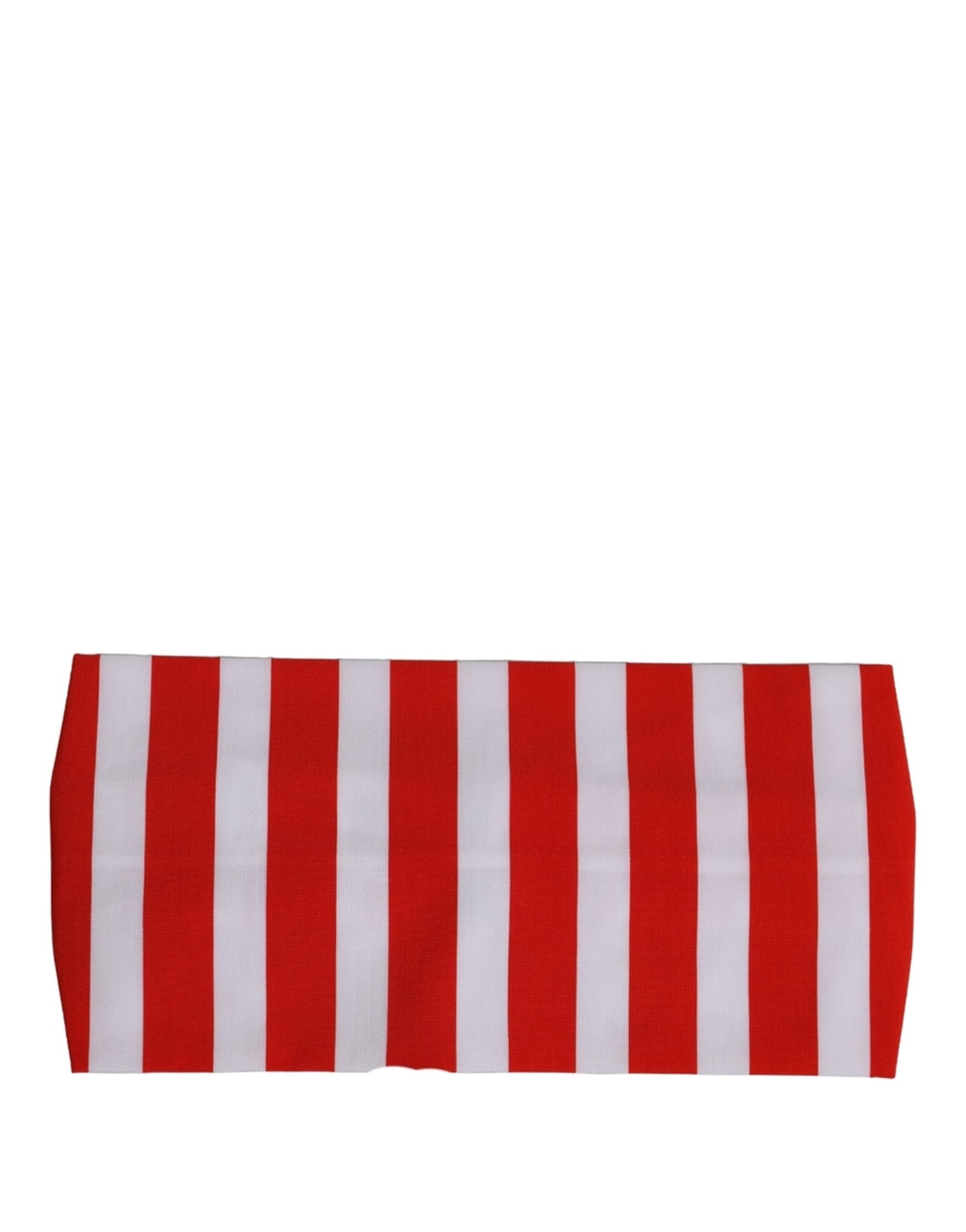 Dolce & Gabbana Red White Stripes Nylon Head Wrap One Size Headband