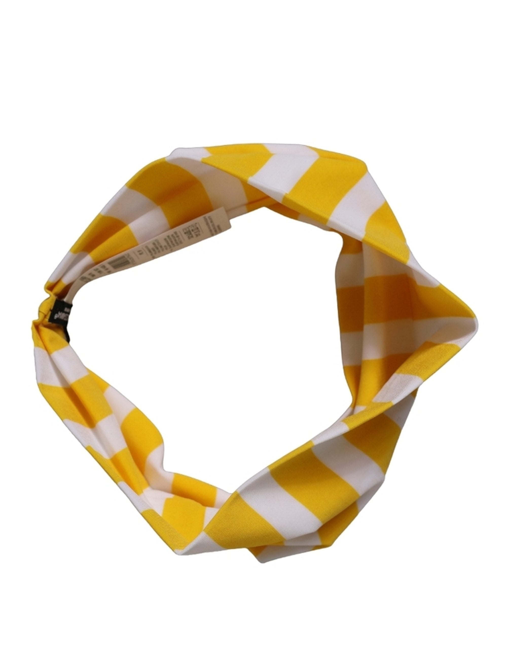 Dolce & Gabbana Yellow White Stripes Nylon Head Wrap One Size Headband