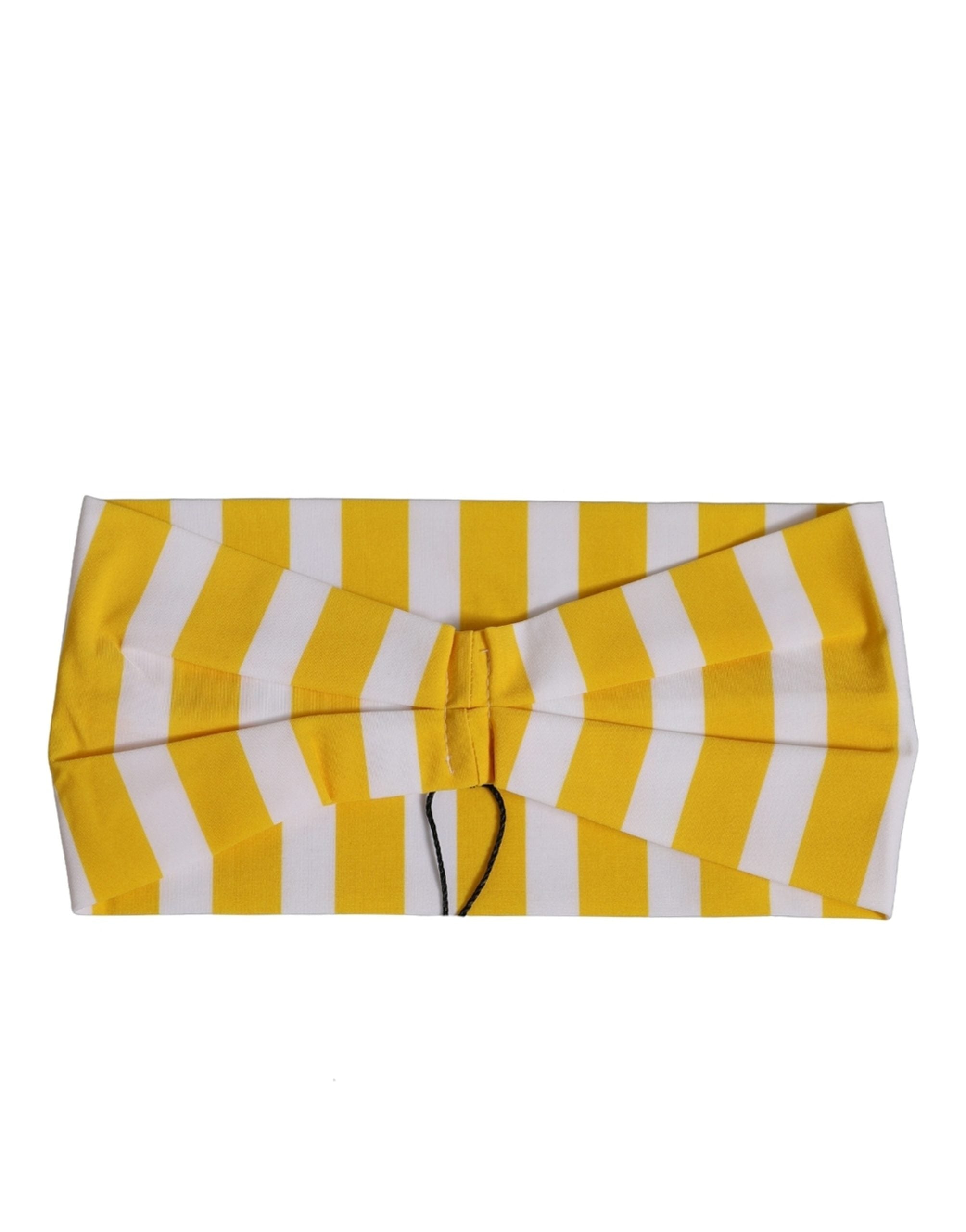 Dolce & Gabbana Yellow White Stripes Nylon Head Wrap One Size Headband