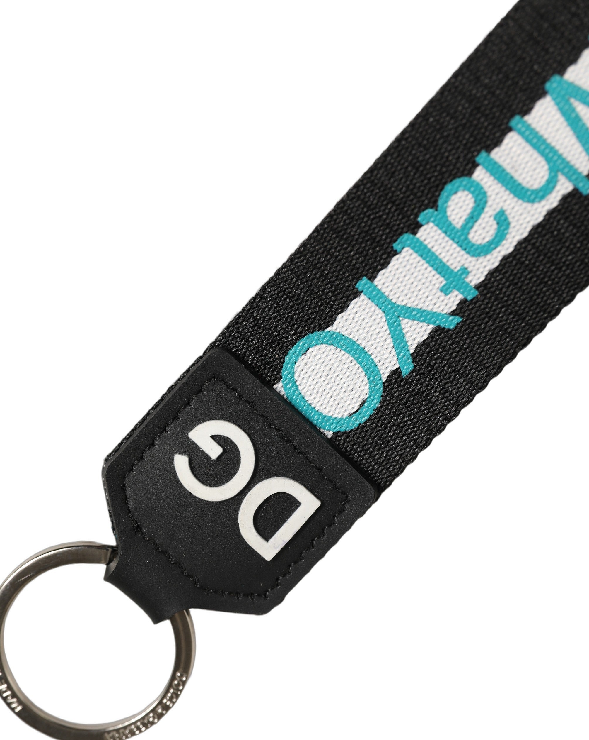 Dolce & Gabbana Multicolor Logo Polyester Brass Holder Keychain Keyring