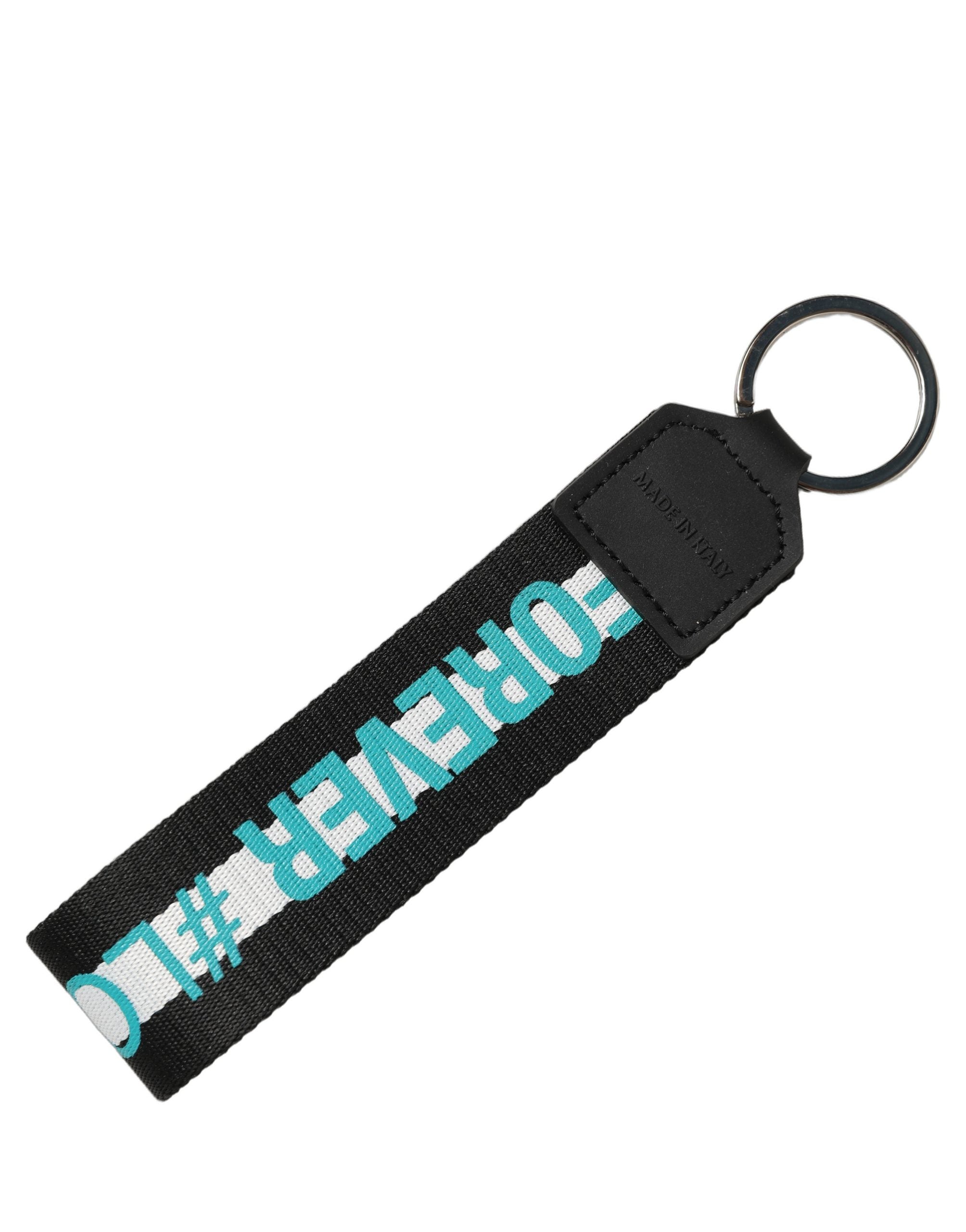 Dolce & Gabbana Multicolor Logo Polyester Brass Holder Keychain Keyring