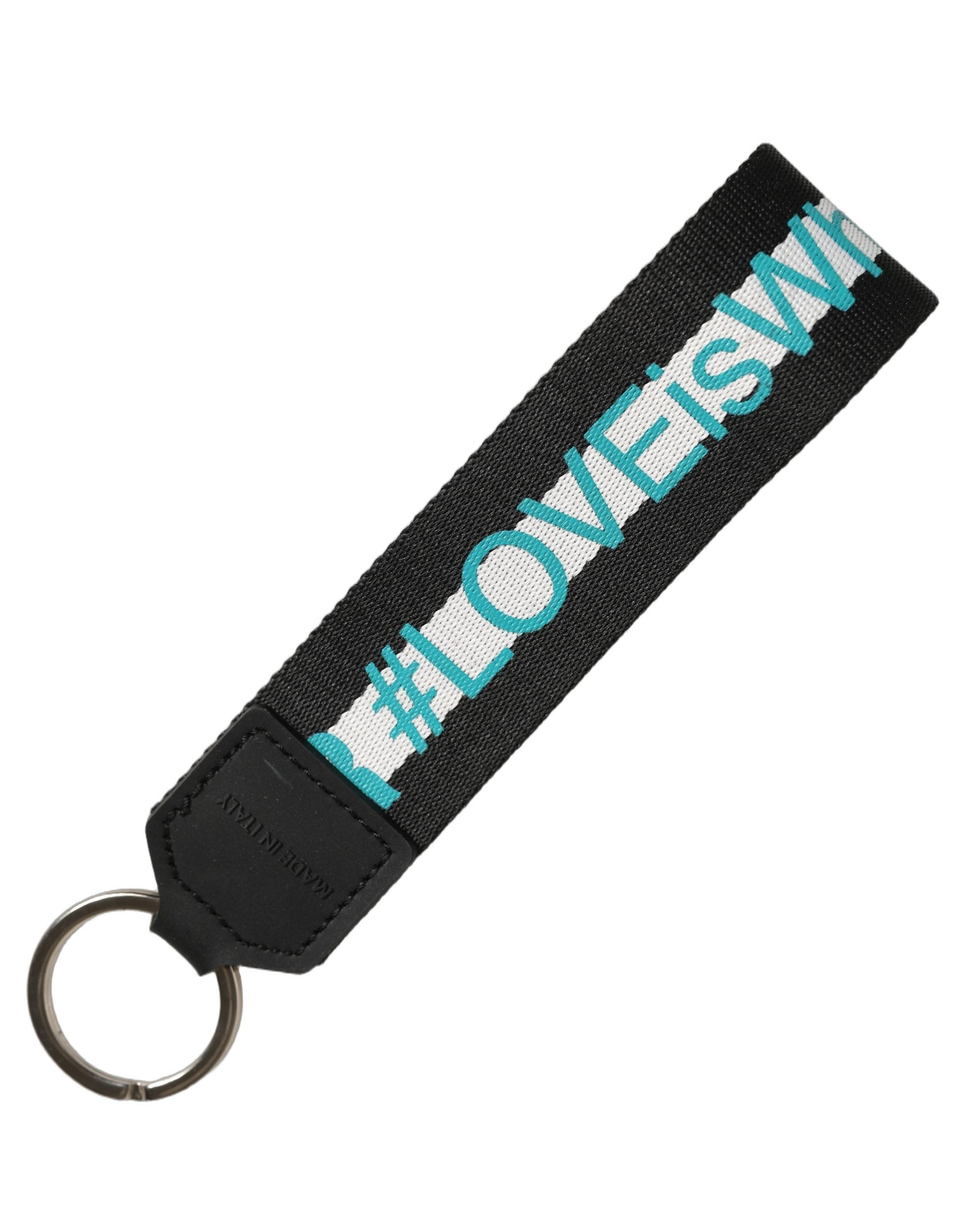 Dolce & Gabbana Multicolor Logo Polyester Brass Holder Keychain Keyring