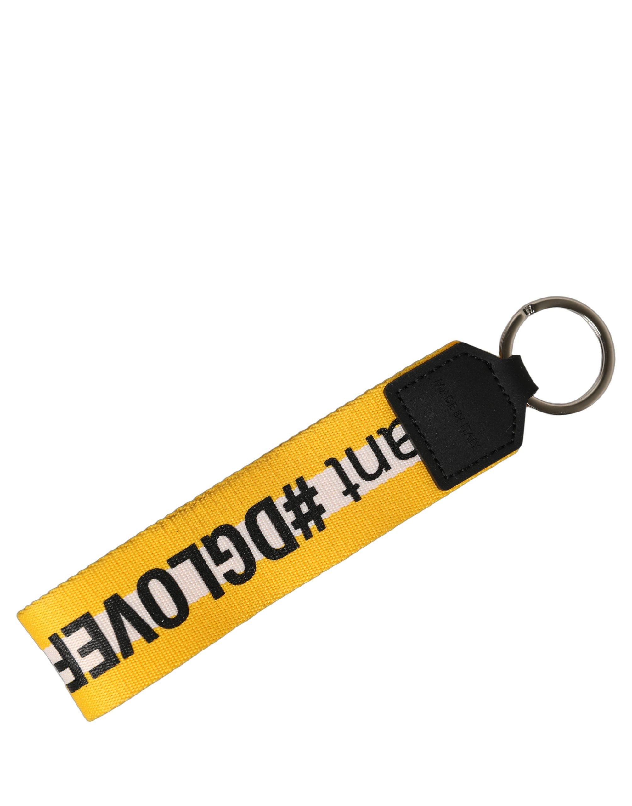 Dolce & Gabbana Multicolor Logo Polyester Brass Holder Keychain Keyring