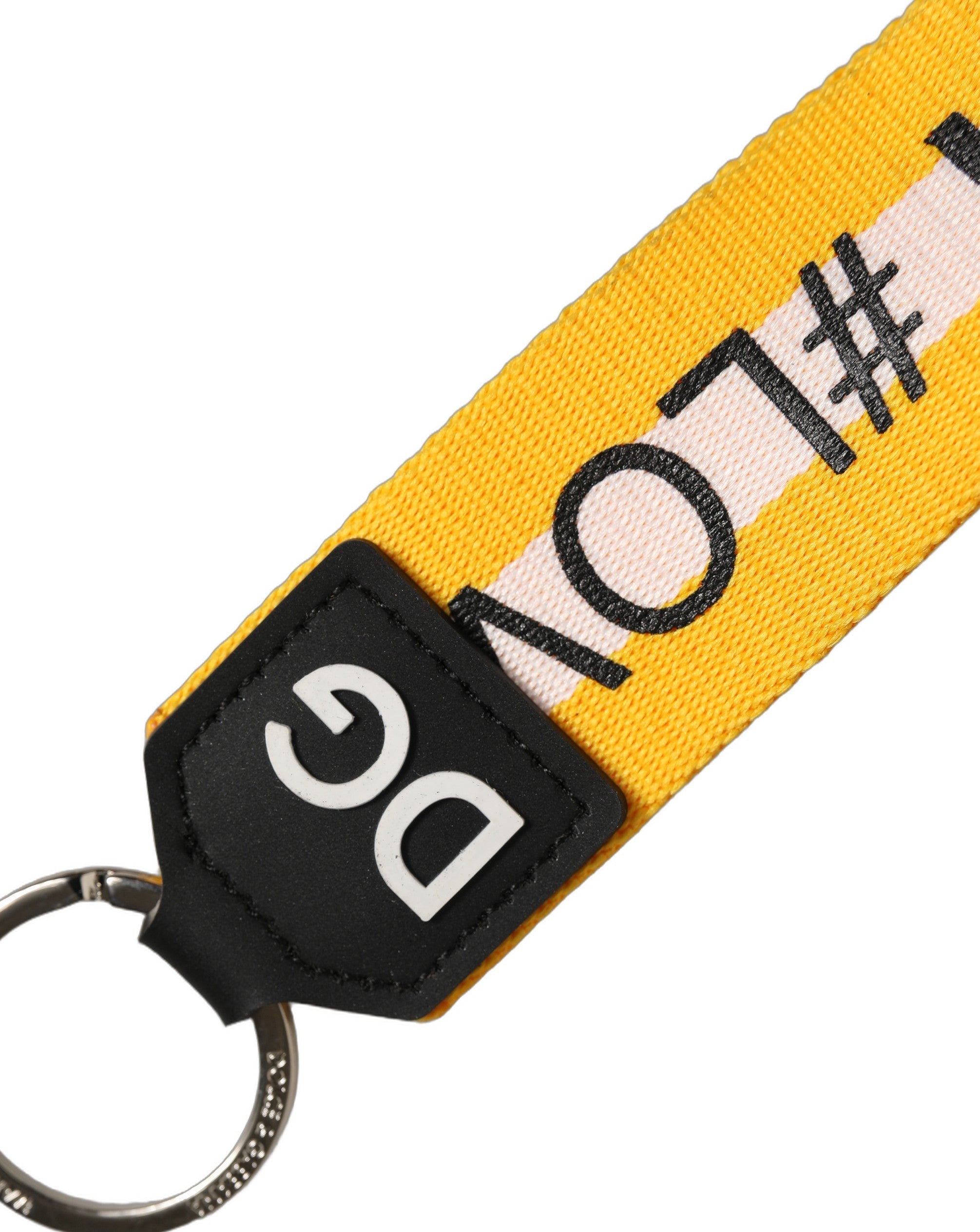 Dolce & Gabbana Multicolor Logo Polyester Brass Holder Keychain Keyring