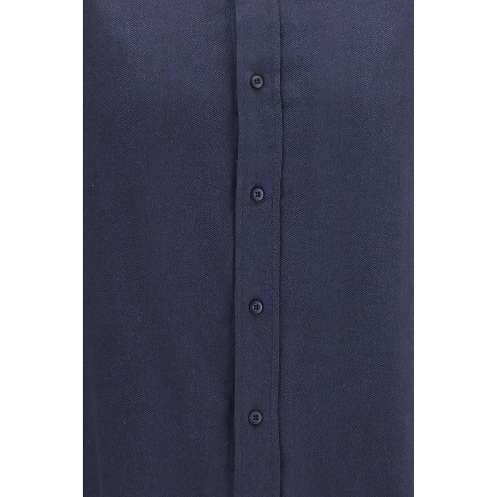 Brunello Cucinelli Blue Cotton Dress Shirt