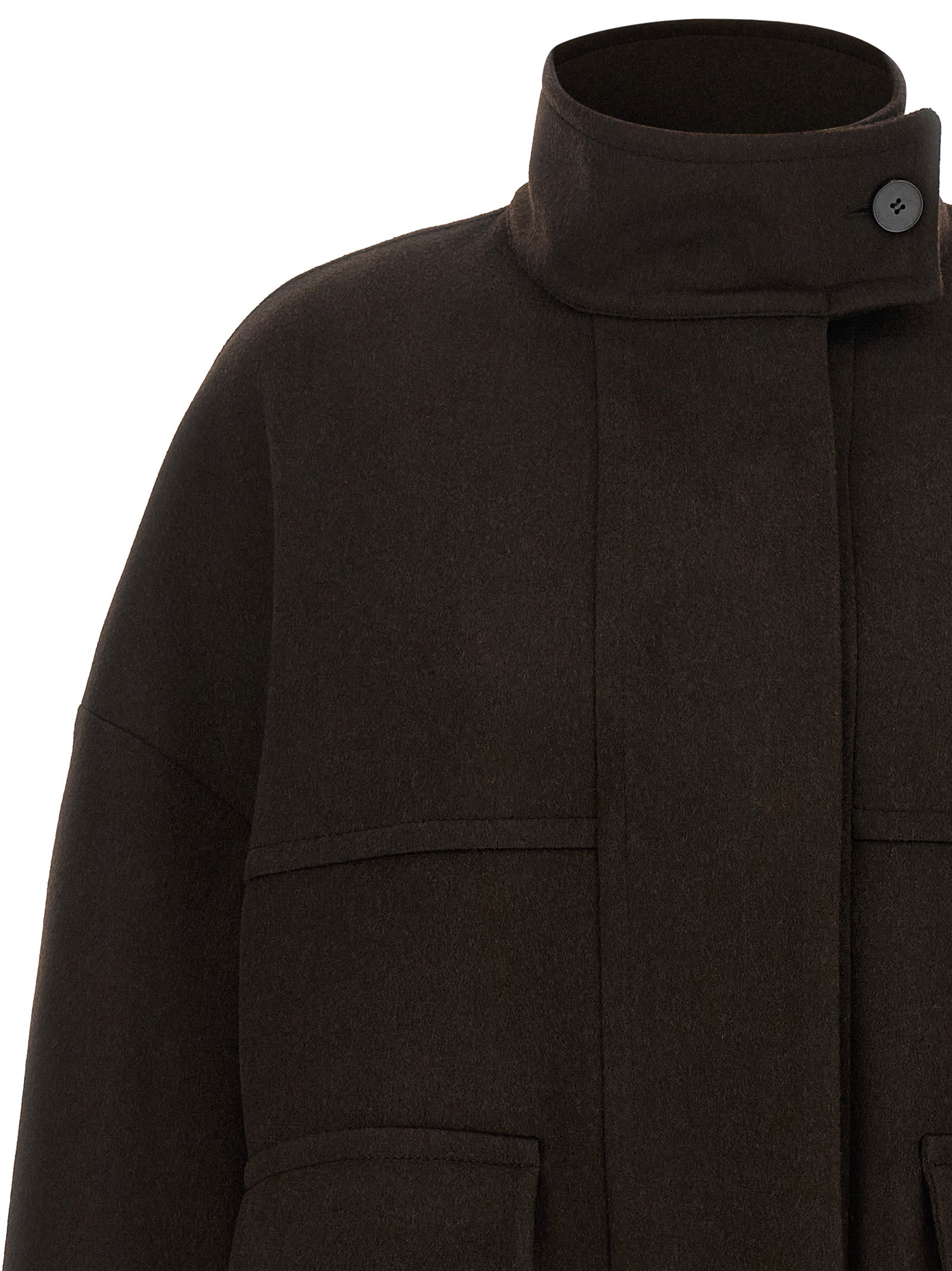 Alberto Biani Brown Wool Bomber
