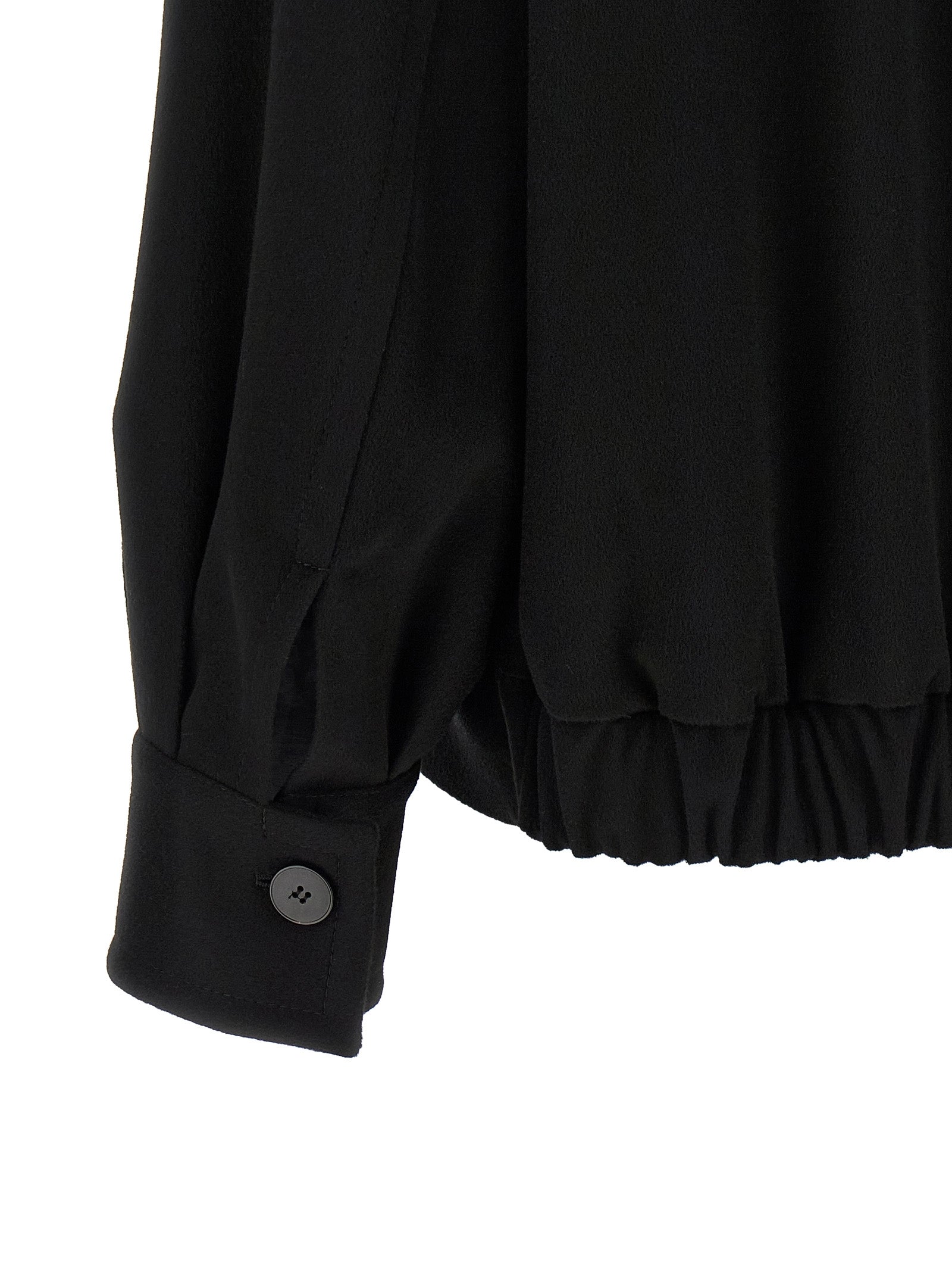 Alberto Biani Black Wool Bomber