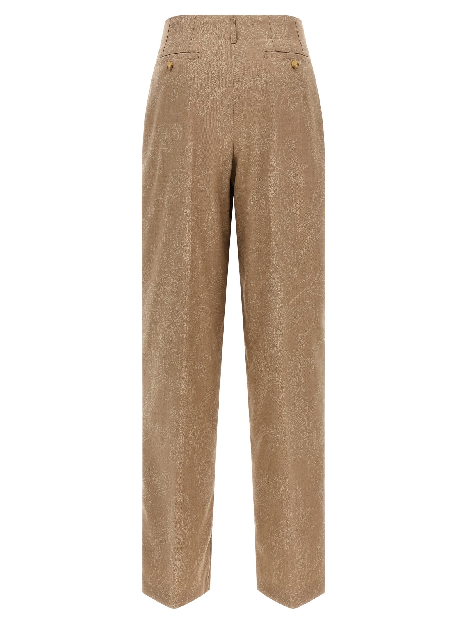 Etro Beige Wool Dress Pants