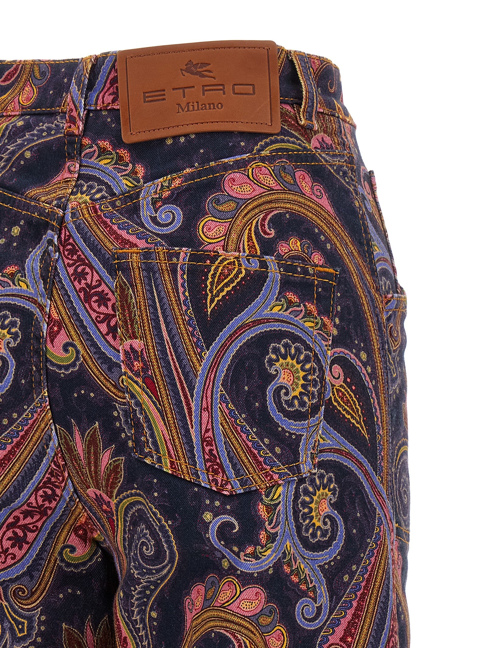 Etro Multicolor Cotton Flared Jeans