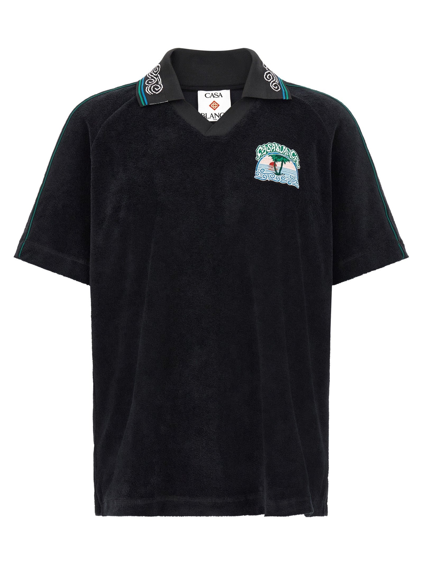 Casablanca Black Cotton Polo Shirt